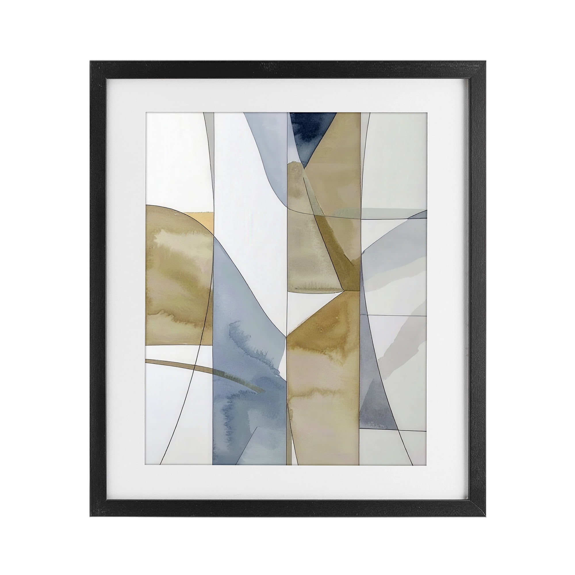 Stupell Industries Geographic Abstract Sections Black Framed Print Under Glass, design by Alonza Saunders