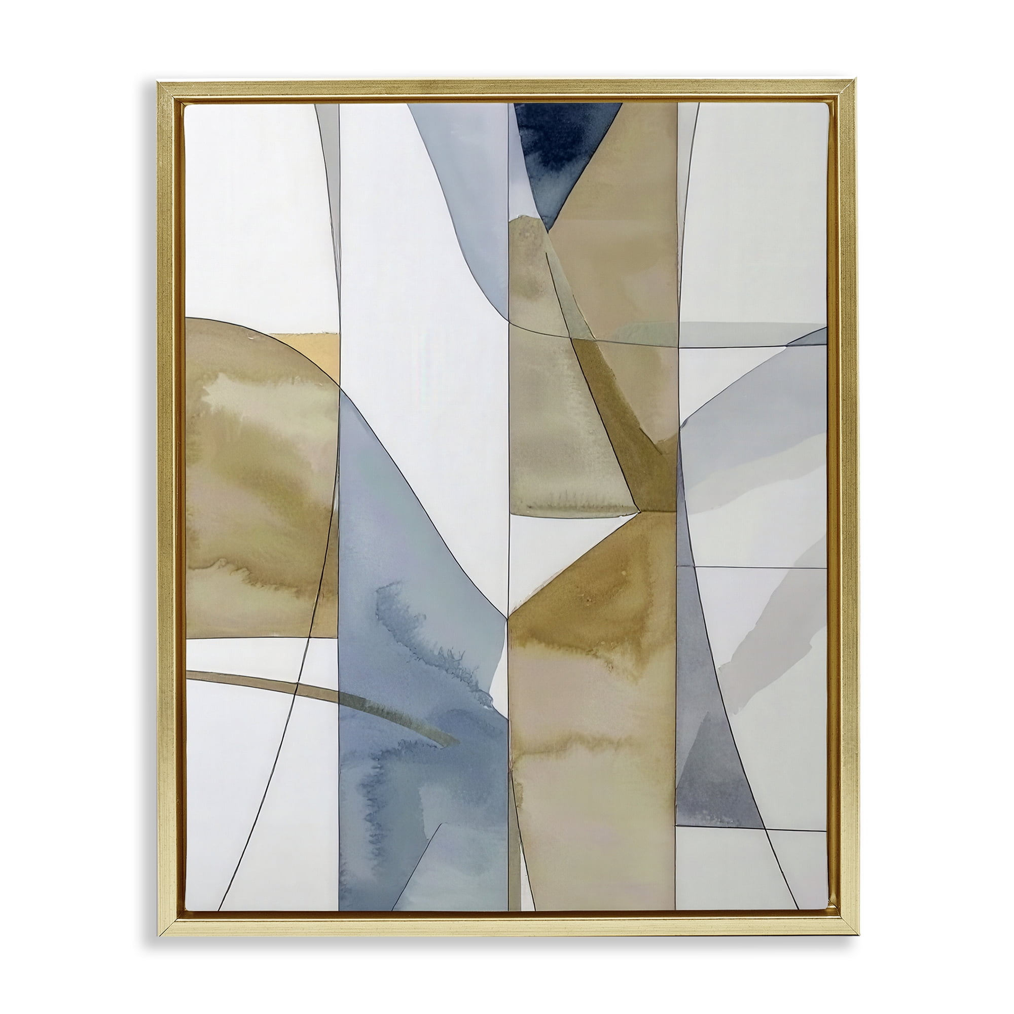 Stupell Industries Geographic Abstract Sections Gold Framed Floater Canvas Wall Art, design by Alonza Saunders