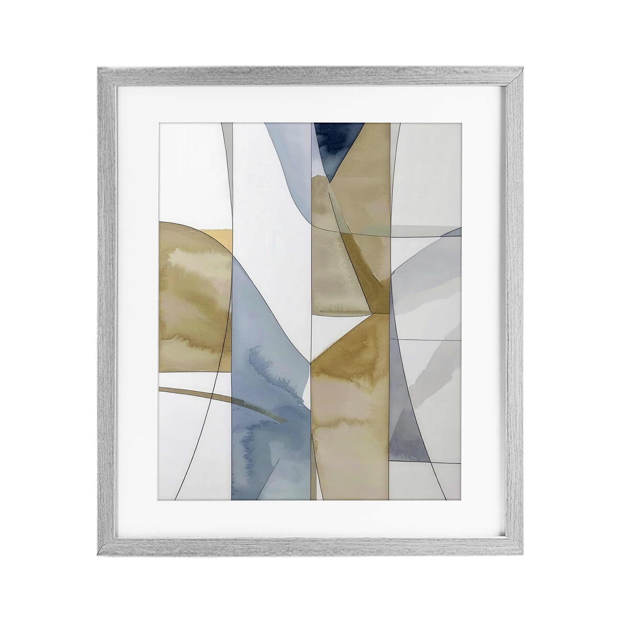 Stupell Industries Geographic Abstract Sections Gray Framed Print Under Glass, design by Alonza Saunders