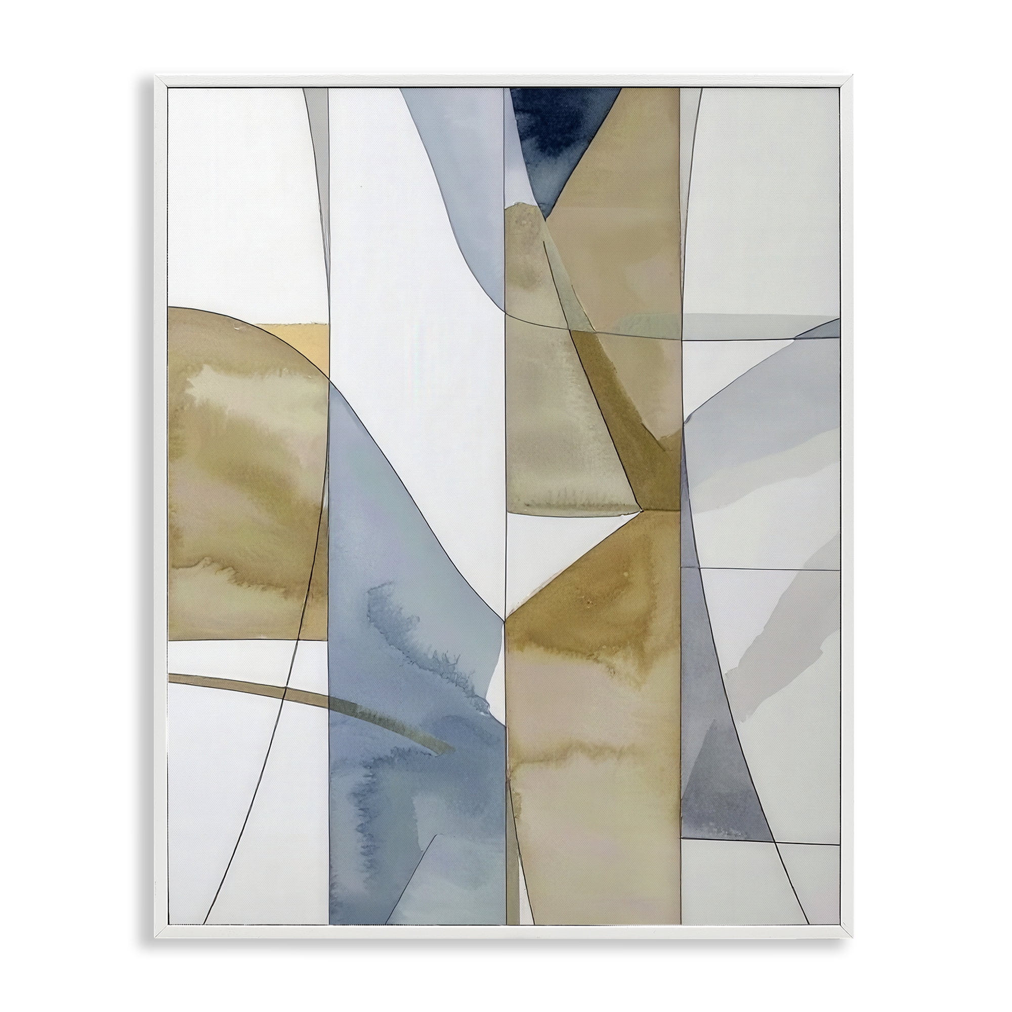 Stupell Industries Geographic Abstract Sections White Framed Giclee Art, design by Alonza Saunders