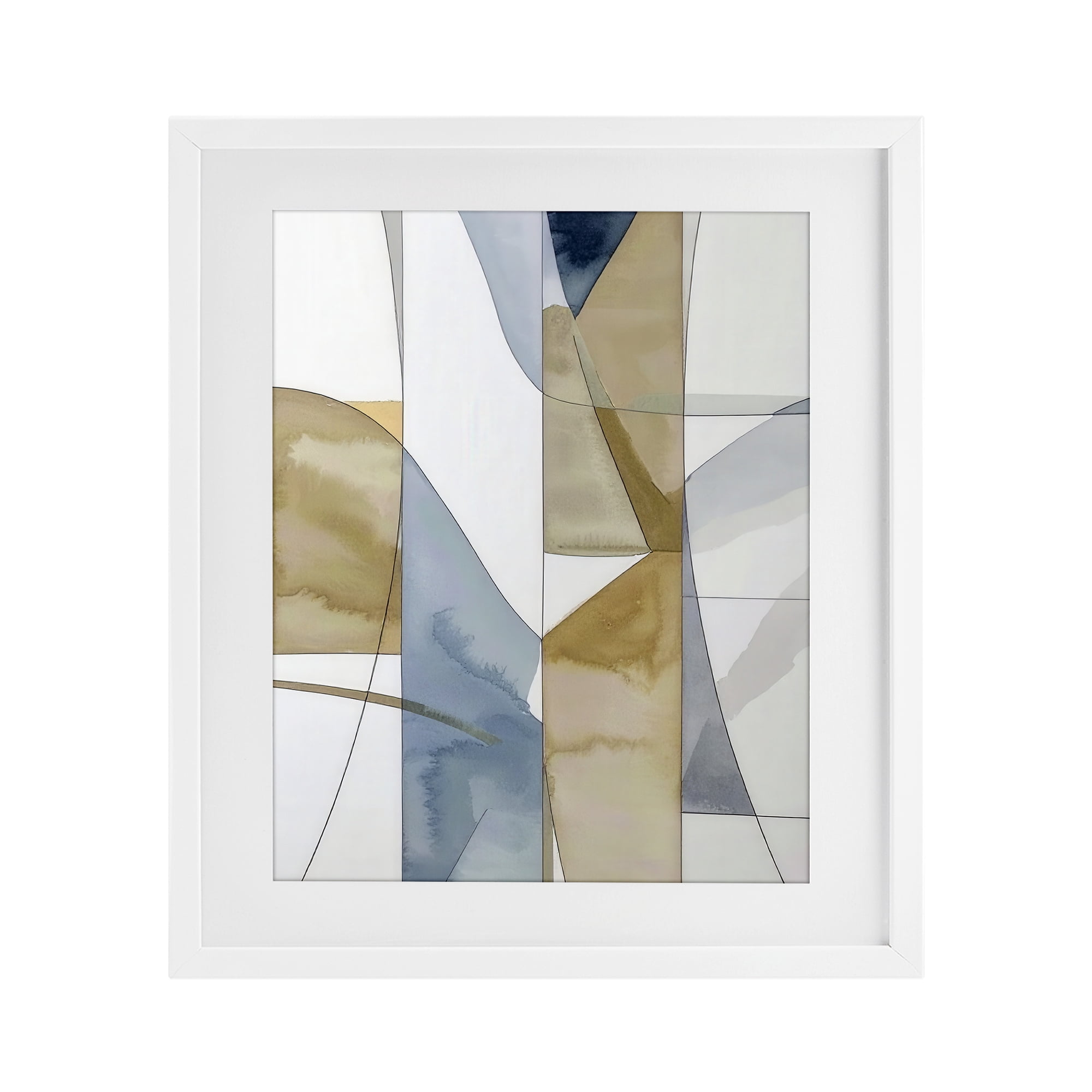 Stupell Industries Geographic Abstract Sections White Framed Print Under Glass, design by Alonza Saunders