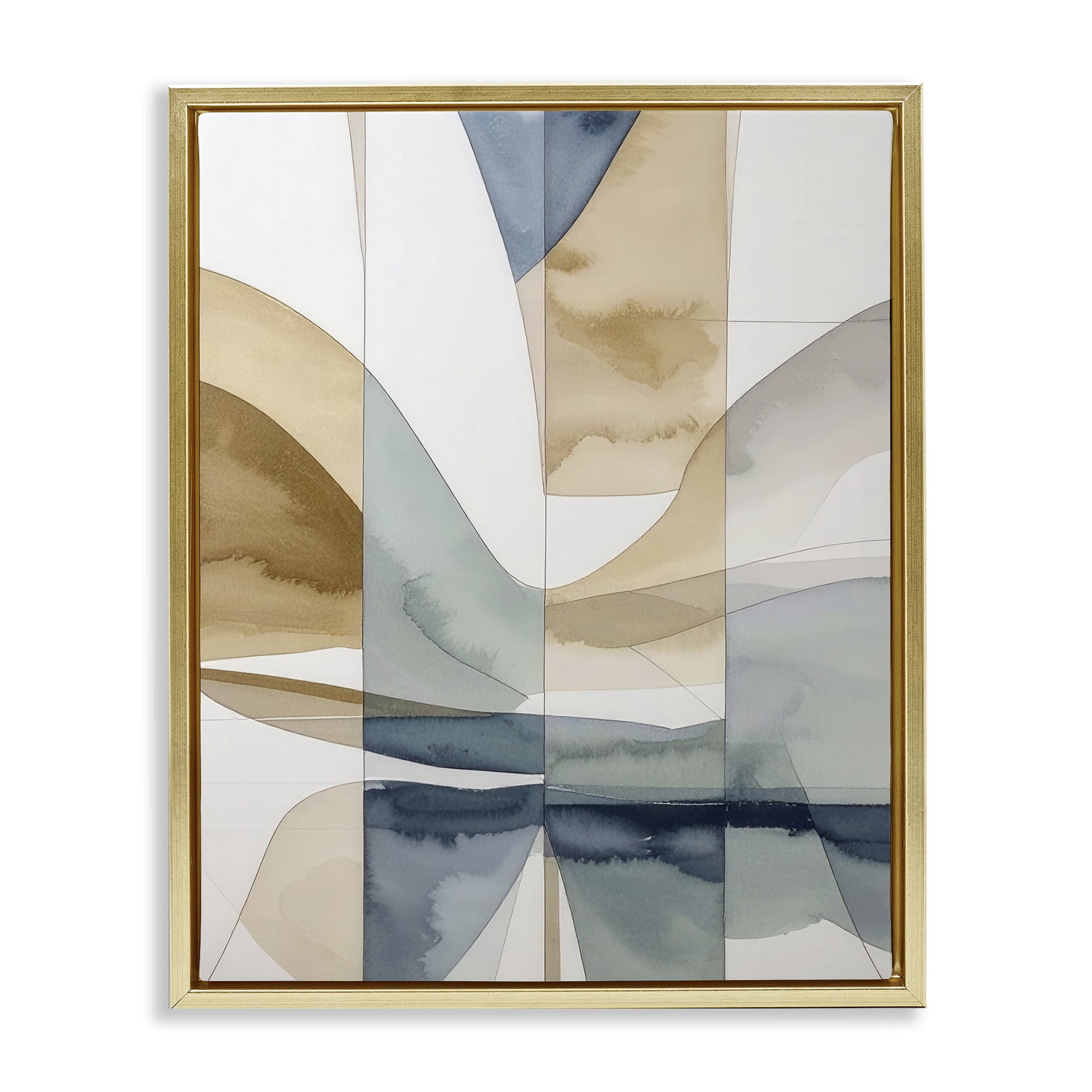 Stupell Industries Geographic Fluid Abstraction Gold Framed Floater Canvas Wall Art, design by Alonza Saunders