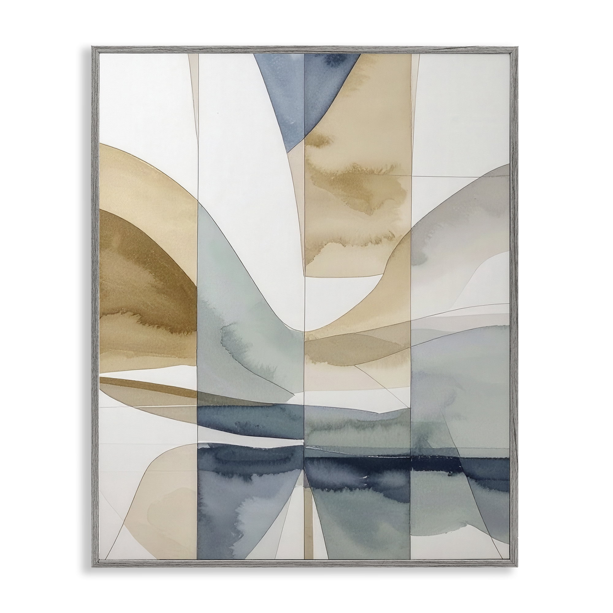 Stupell Industries Geographic Fluid Abstraction Gray Framed Giclee Art, design by Alonza Saunders