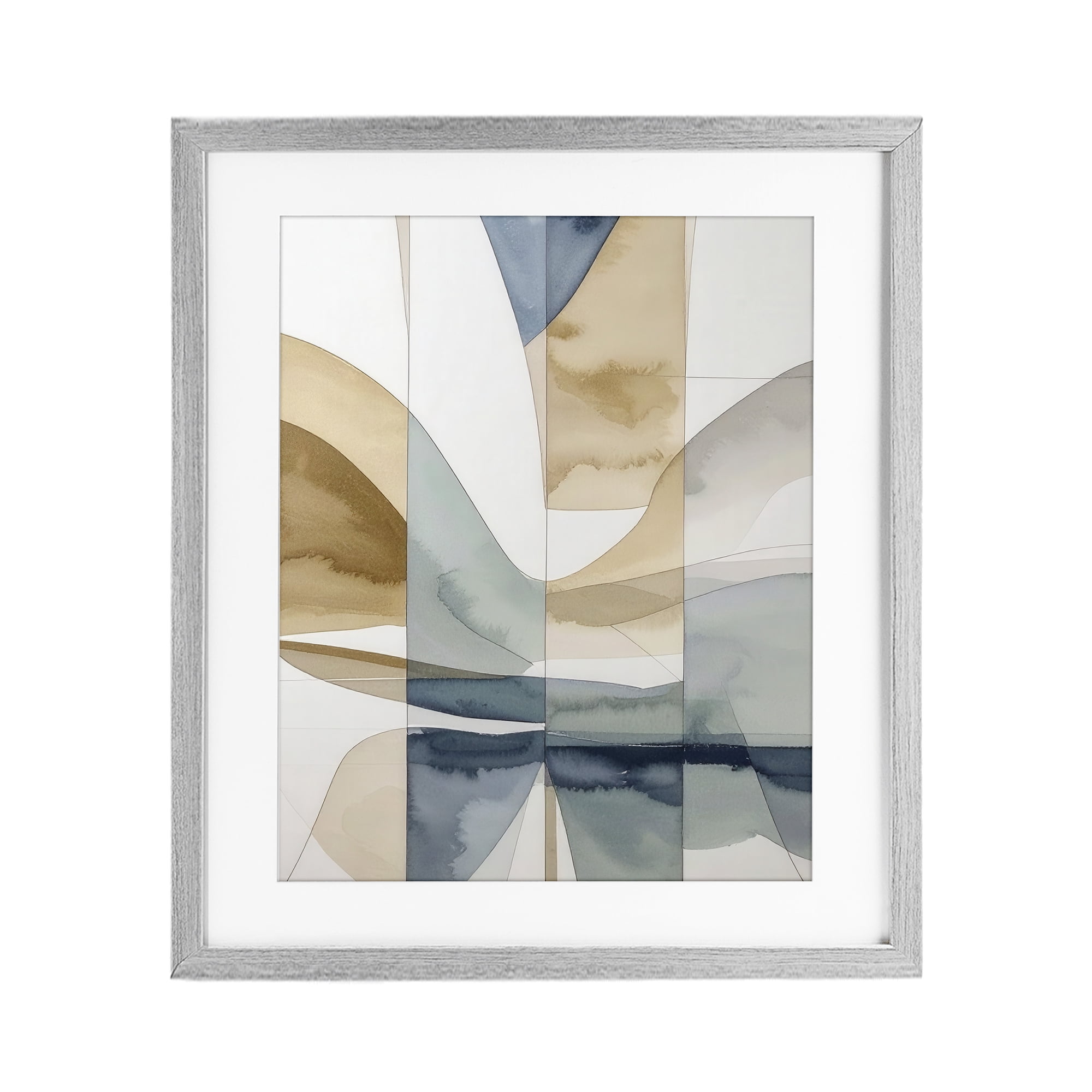 Stupell Industries Geographic Fluid Abstraction Gray Framed Print Under Glass, design by Alonza Saunders