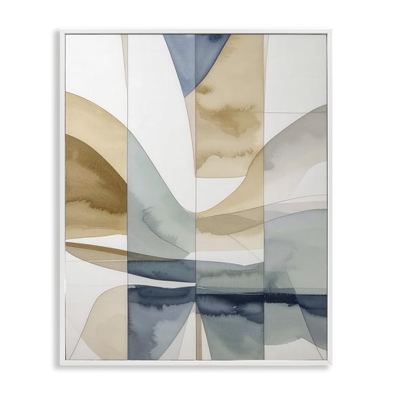 Stupell Industries Contemporary Geographic Fluid Abstraction White Framed Giclee Art, 16 x 20, by Alonza Saunders