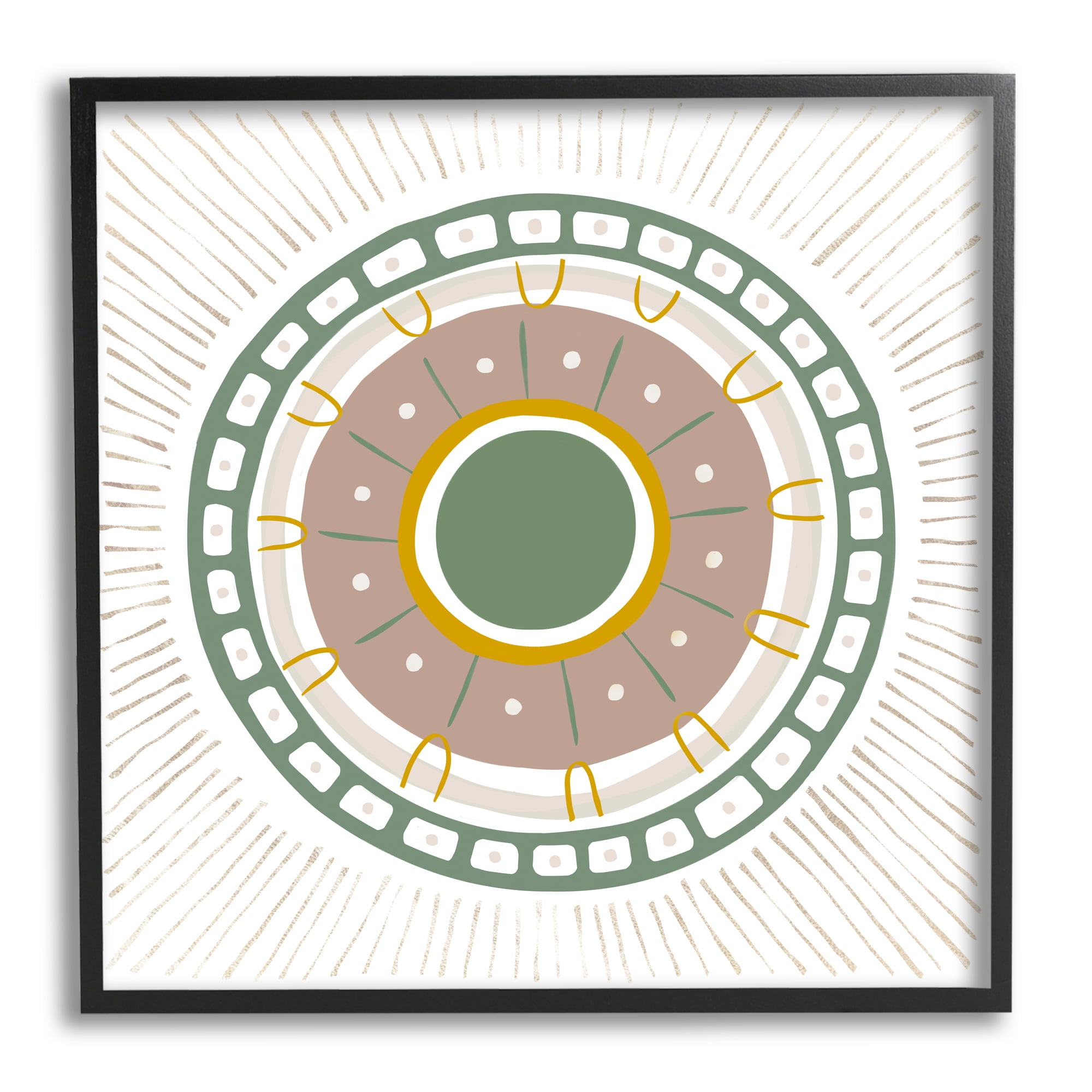 Stupell Industries Geometric Abstract Eye Fractal Abstract Painting Black Framed Art Print Wall Art
