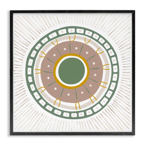 Stupell Industries Eclectic Geometric Abstract Eye Fractal Black Framed Giclee Art, 12 x 12, by Ziwei Li