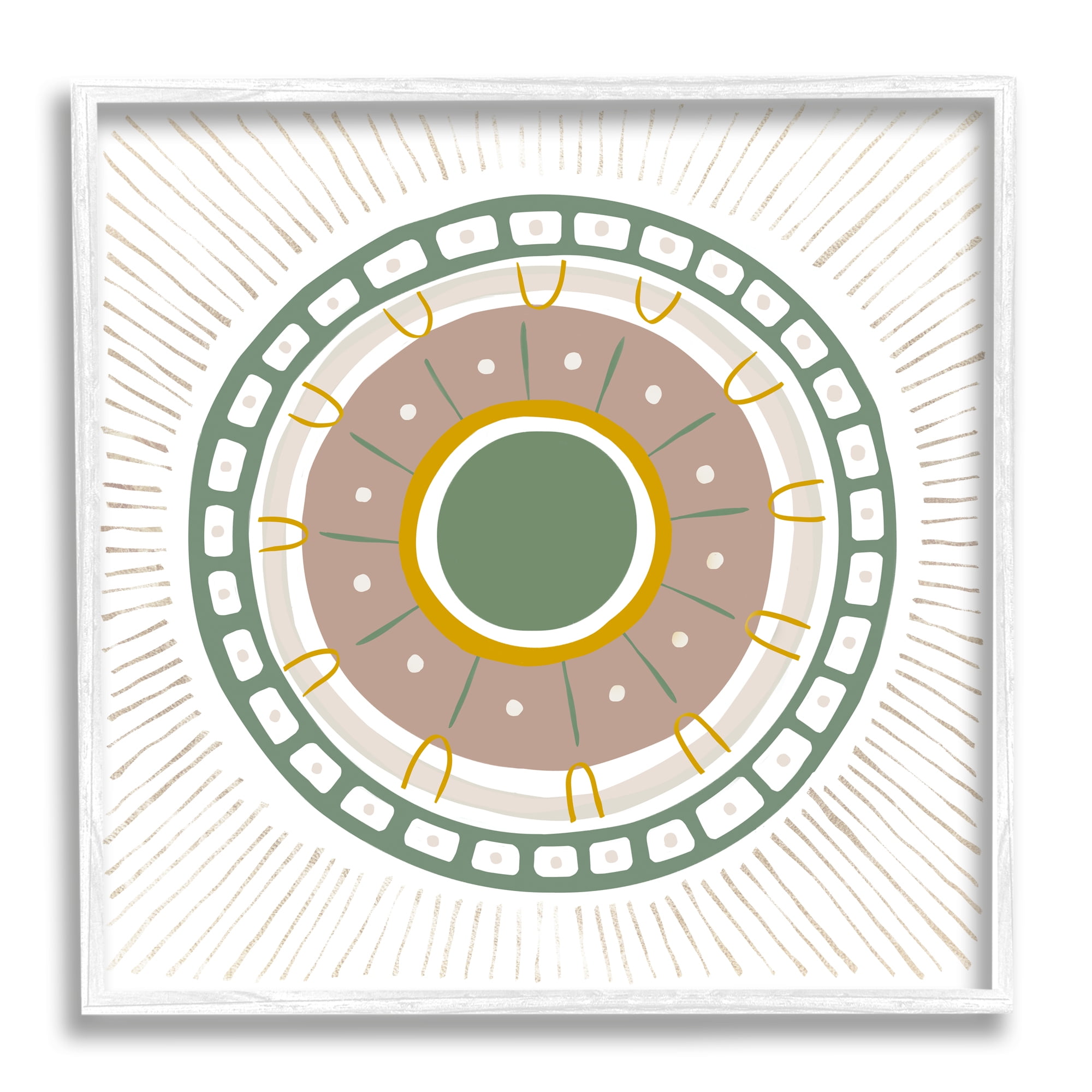 Stupell Industries Geometric Abstract Eye Fractal Abstract Painting White Framed Art Print Wall Art