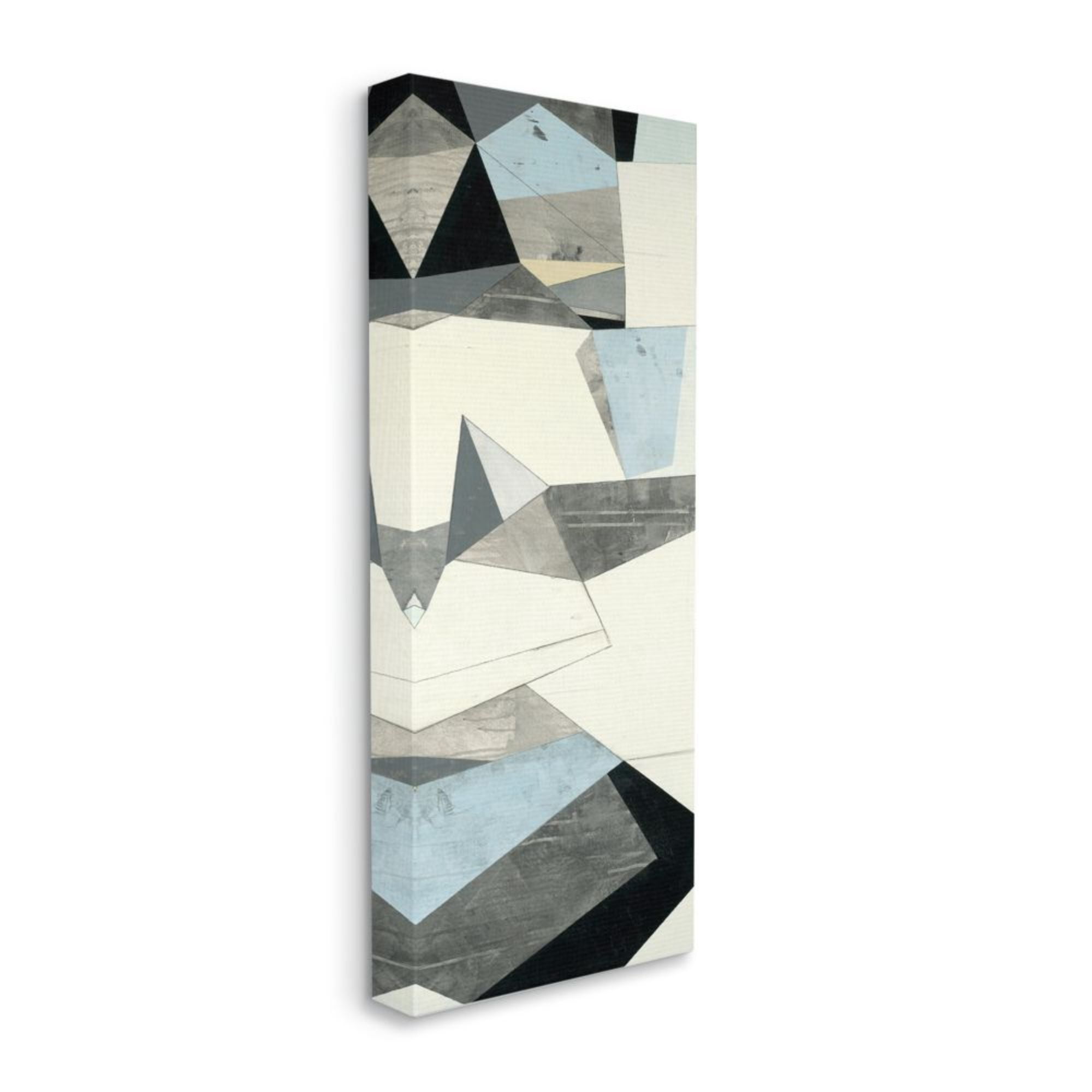 Stupell Industries Geometric Angular Shapes Blue Beige Grey Abstraction Design by Third and Wall, 13" x 30"