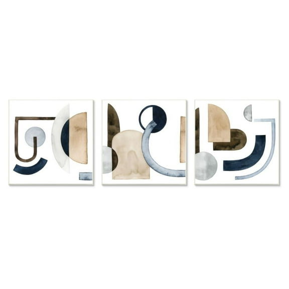 Stupell Industries Geometric Arches and Circles Abstract Blue Brown Design by Grace Popp