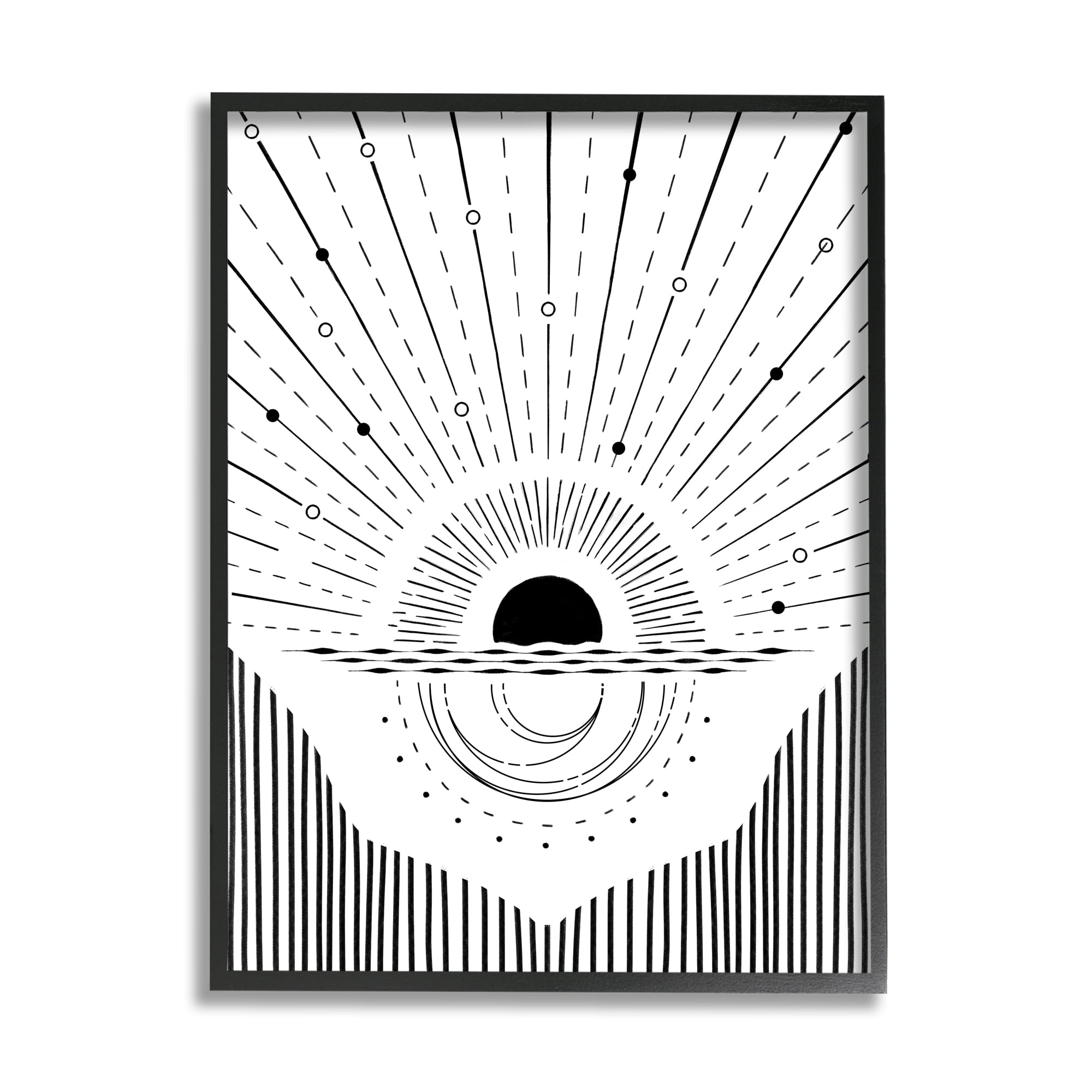 Stupell Industries Geometric Astrological Horizon Sun Ray Burst Asymmetrical Pattern, 16 x 20, Design by Ziwei Li