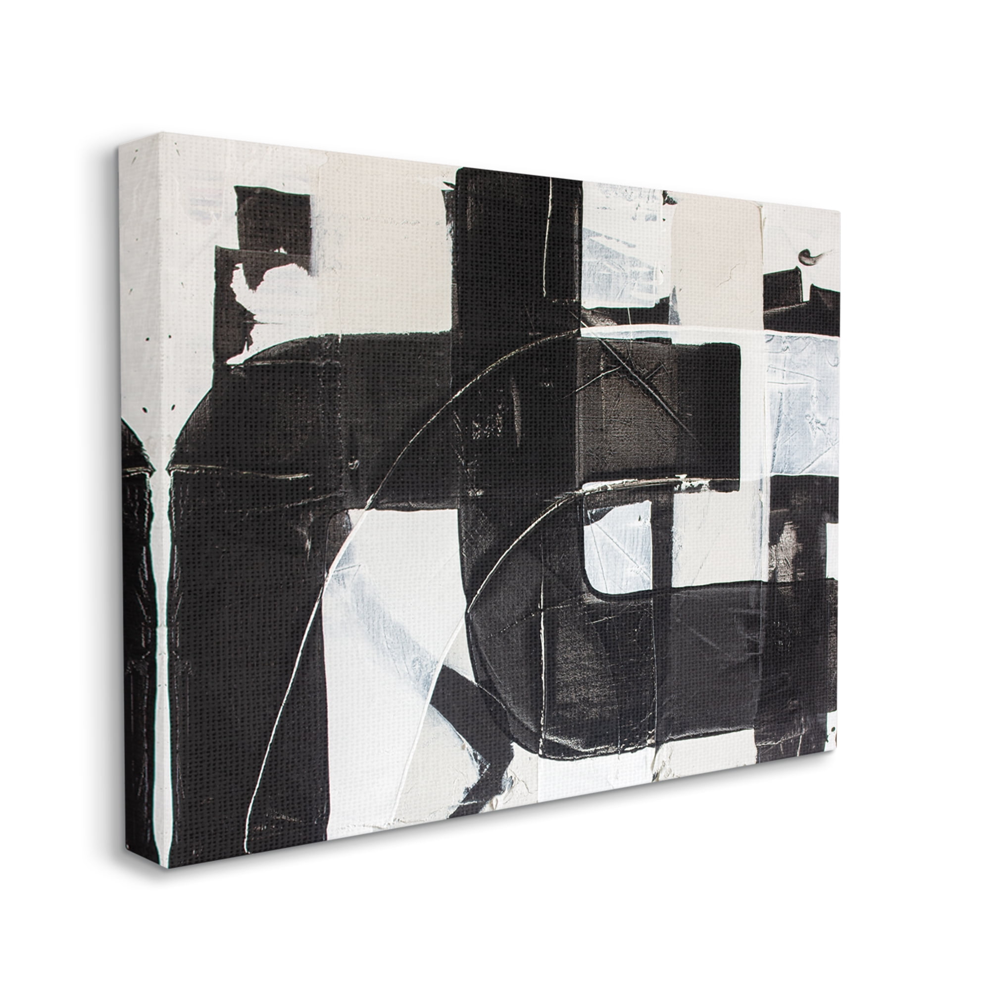 Geometric Black and White Abstract Canvas Art for Kids' Nursery