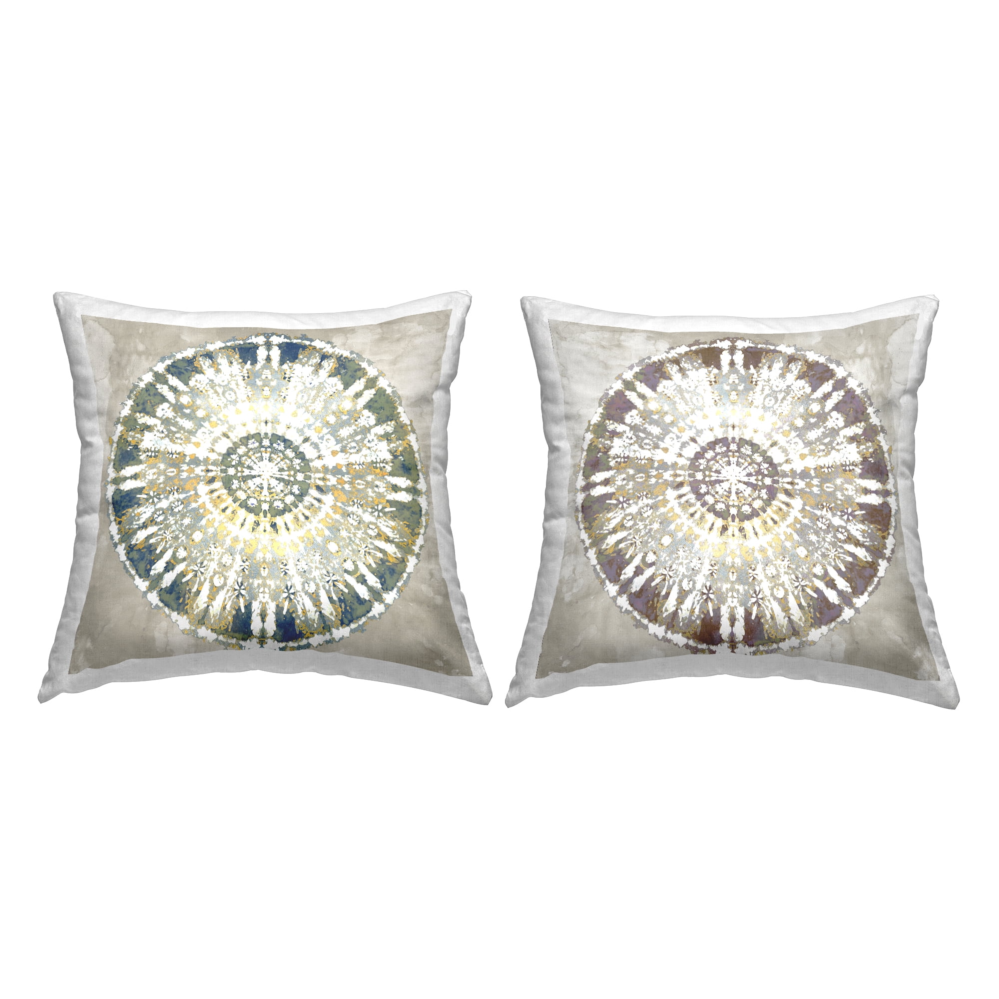 Stupell Industries Geometric Boho Fractals Square Decorative Printed Throw Pillow, 18 x 18, Set of 2