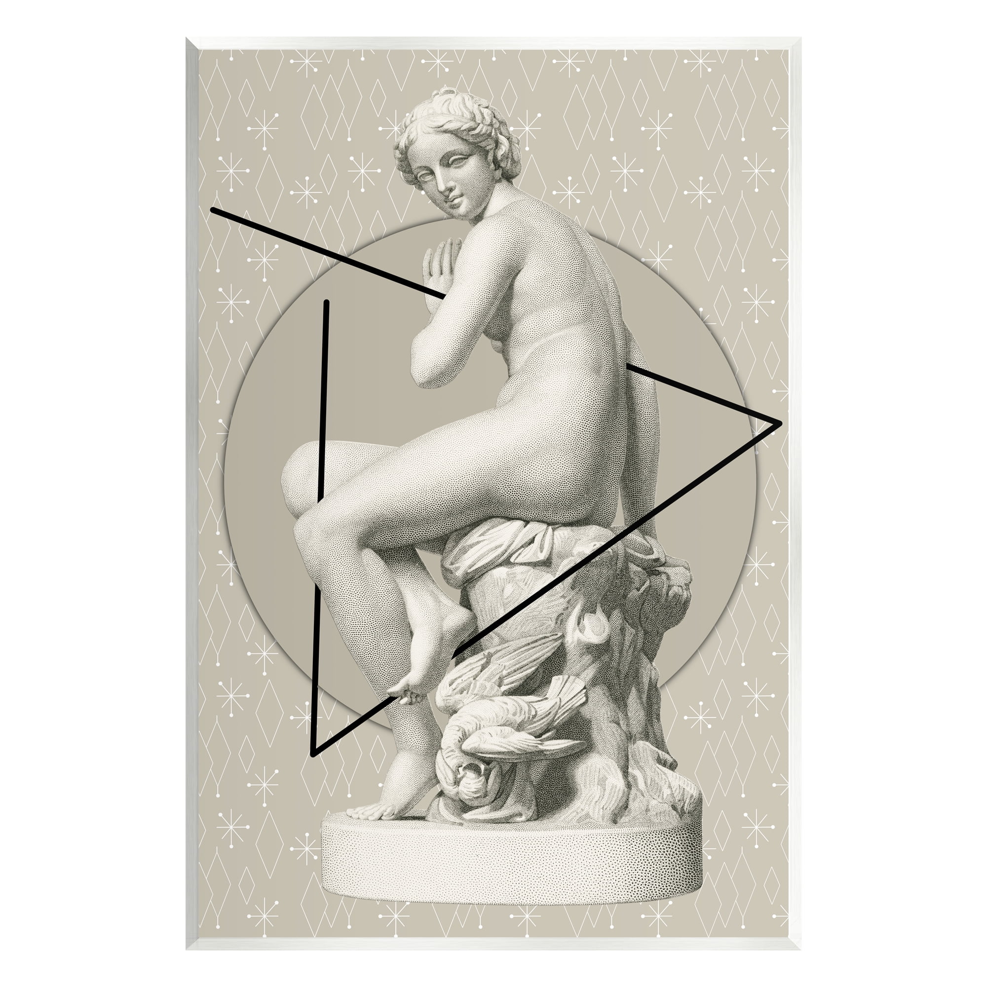 Stupell Industries Geometric Classical Statue Abstract Painting Unframed Art Print Wall Art, 10 x 15