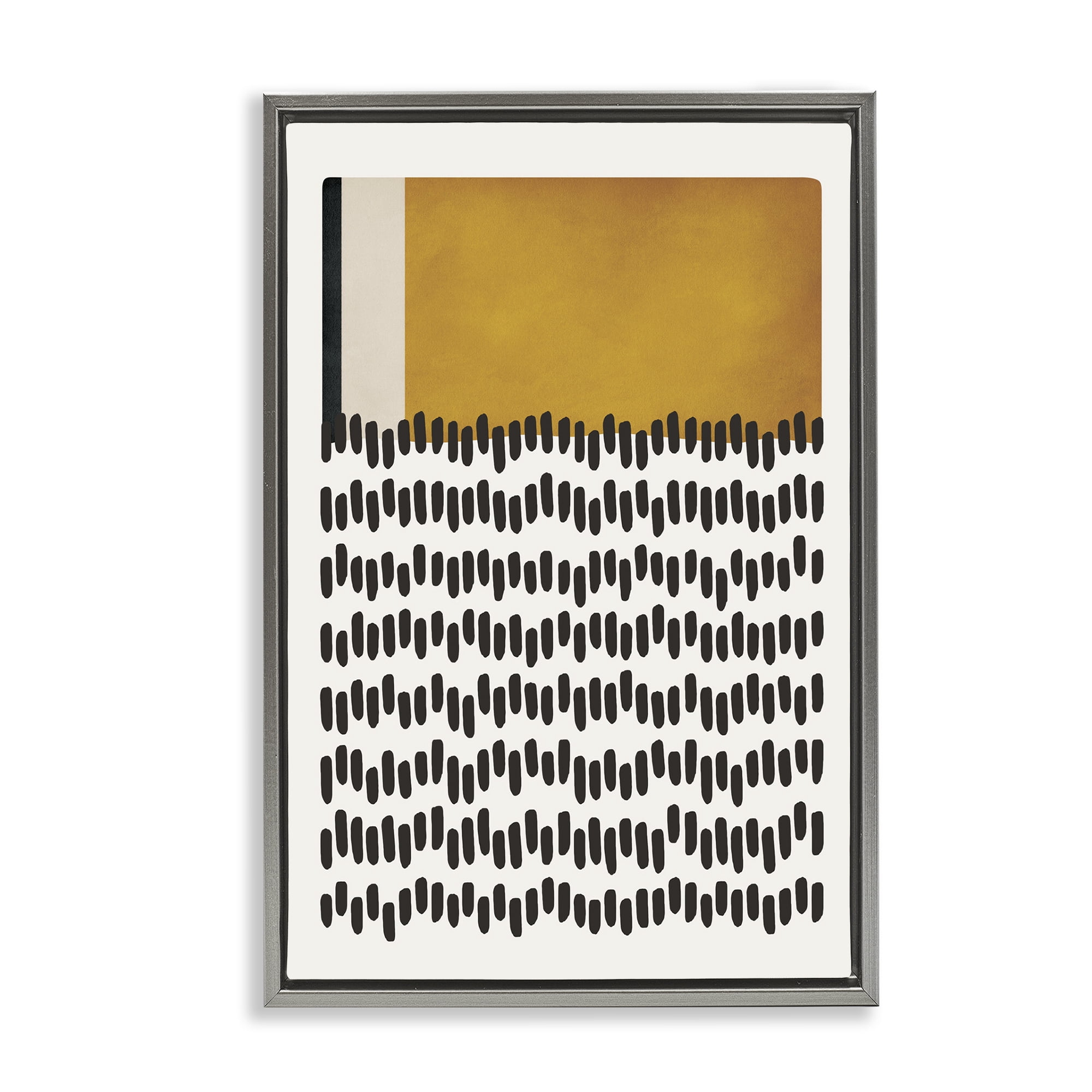 Stupell Industries Geometric Crosby Street Abstract Painting Gray Floater Framed Canvas Art Print Wall Art, 17 x 25