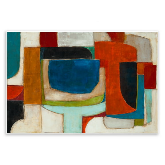 Stupell Industries Geometric Cubist Abstraction Abstract Painting Unframed Art Print Wall Art, 15 x 10