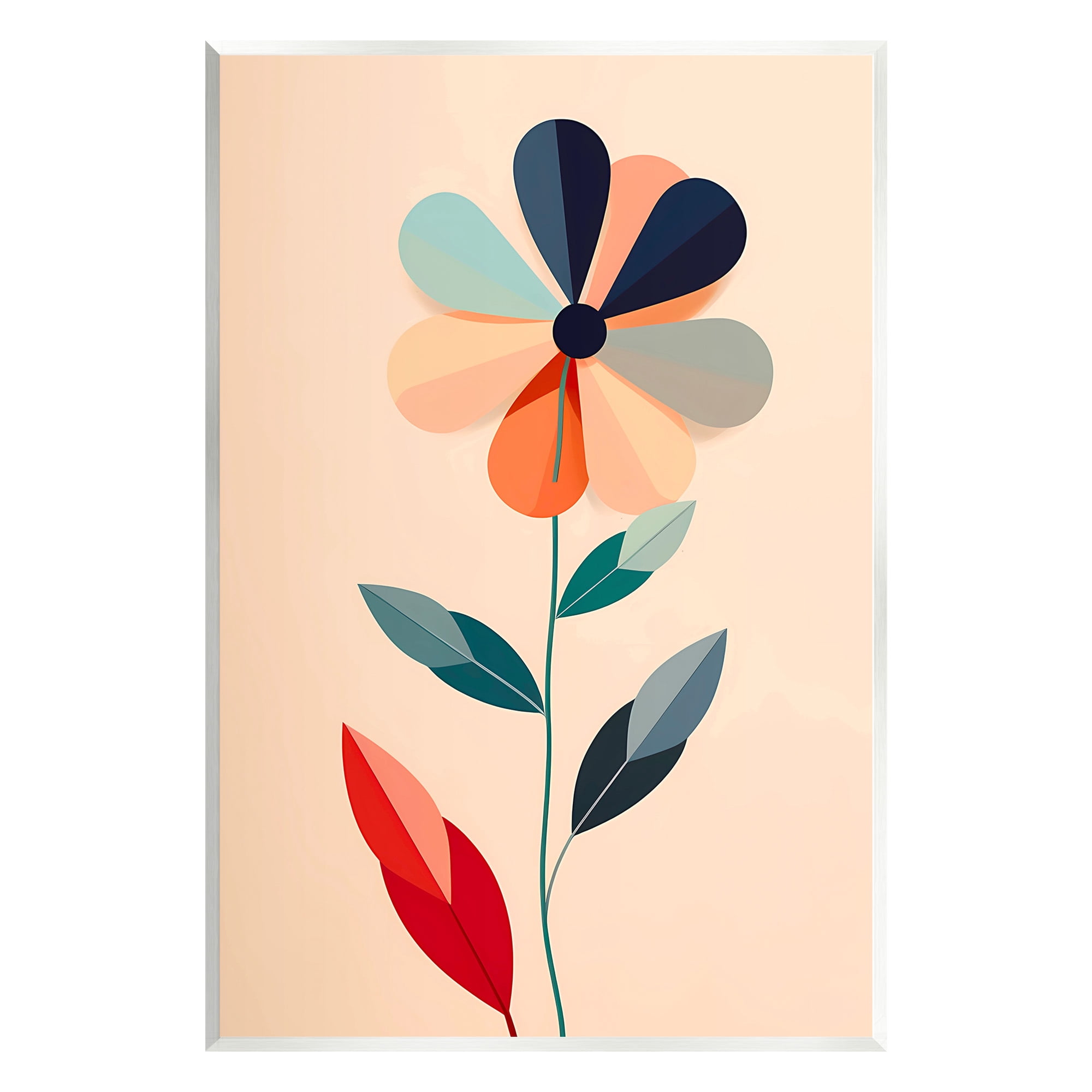 Stupell Industries Geometric Daisy Flower Botanical & Floral Painting Unframed Art Print Wall Art, 10 x 15