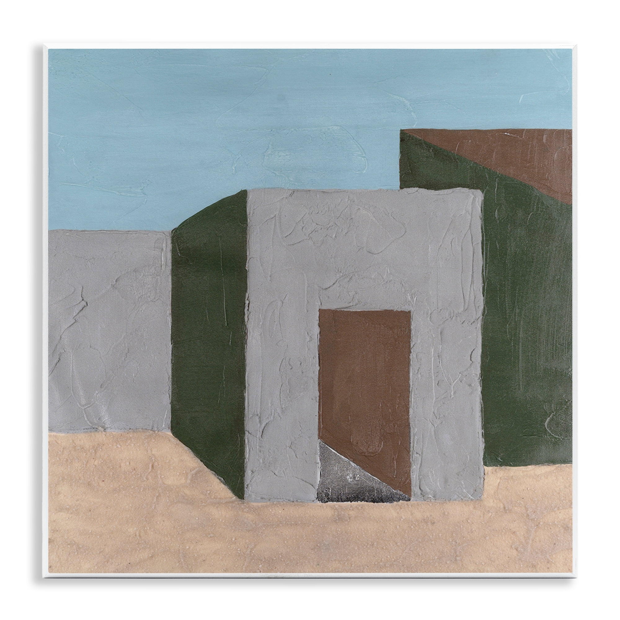 Stupell Industries Geometric Desert House Buildings & Architecture Painting Unframed Art Print Wall Art, 12 x 12