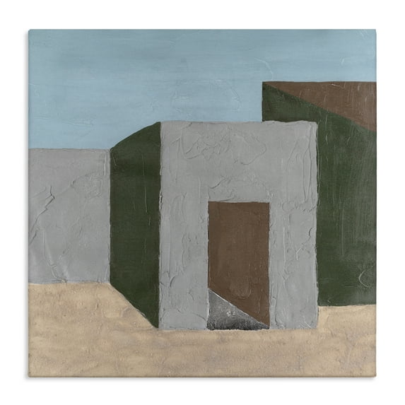 Stupell Industries Geometric Desert House Buildings & Architecture Painting Wrapped Canvas Art Print Wall Art, 36 x 36