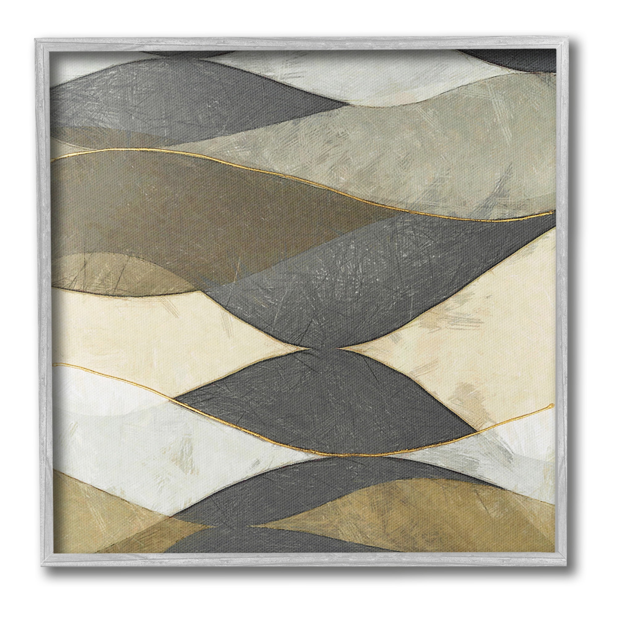 Stupell Industries Geometric Desert Landscape Abstract Painting Gray Framed Art Print Wall Art, 12 x 12