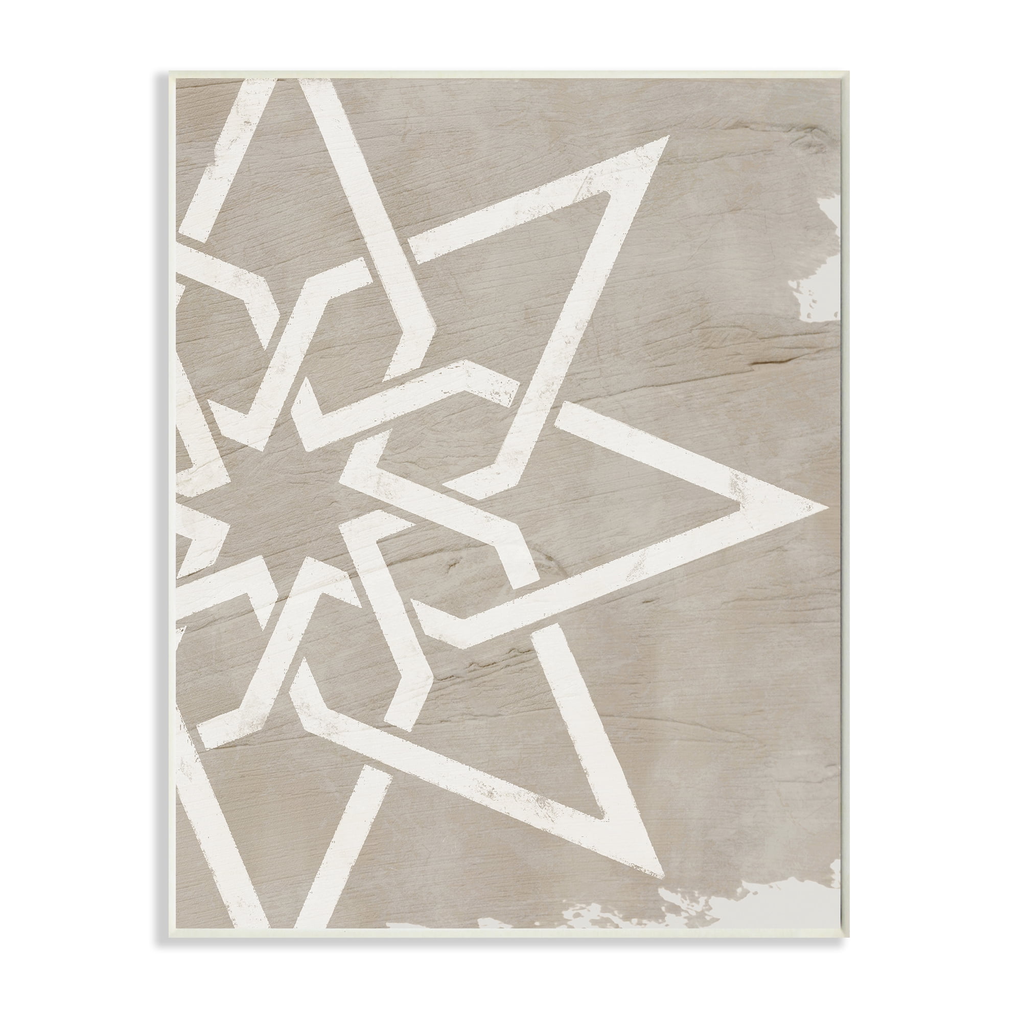 Stupell Industries Geometric Eight Point Star Distressed Grain Detail Abstract Painting Unframed Art Print Wall Art, 10 x 15