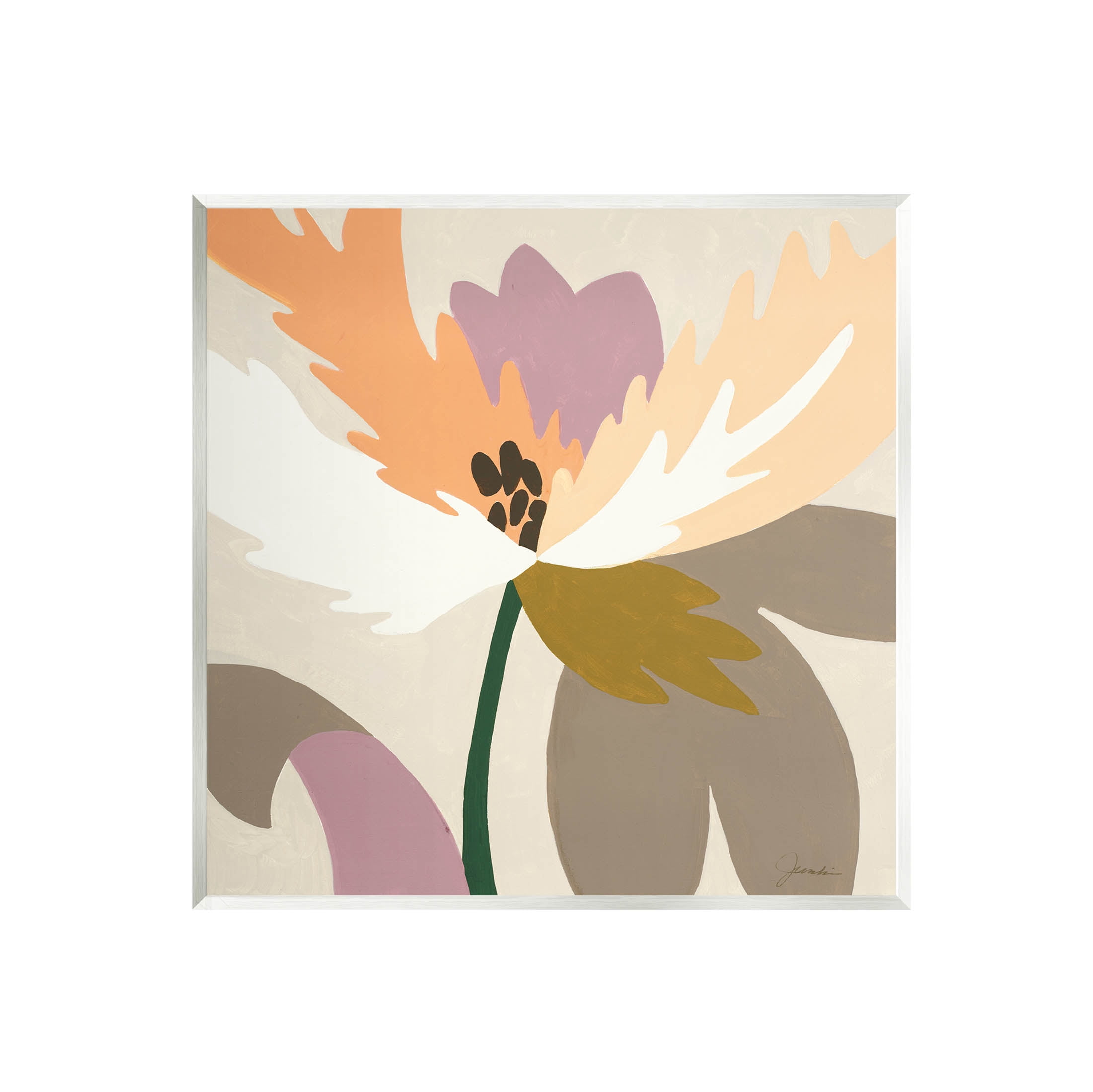 Stupell Industries Geometric Flower Petal Shapes Graphic Art Unframed Art Print Wall Art, Design by Liz Jardine