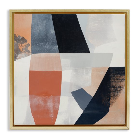 Stupell Industries Geometric Fragmented Visions Gold Framed Floater Canvas Wall Art design by Mona Grace, 18 x 18