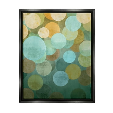 Stupell Industries Geometric Gradient Circles Abstract Painting Black Floater Framed Art Print Wall Art, 17 x 21