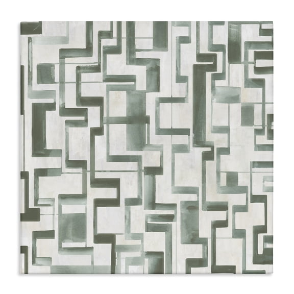 Stupell Industries Geometric Green Labyrinth Canvas Wall Art design by Hannah Dawson, 30 x 30