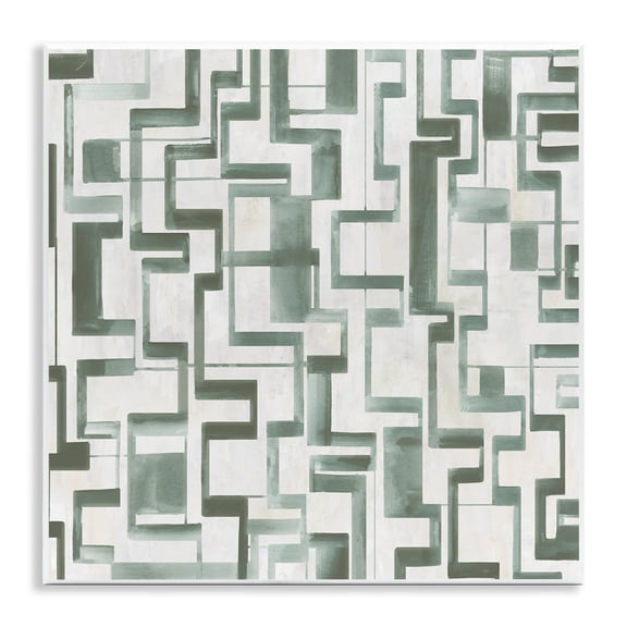 Stupell Industries Geometric Green Labyrinth Wall Plaque Art design by Hannah Dawson, 12 x 12