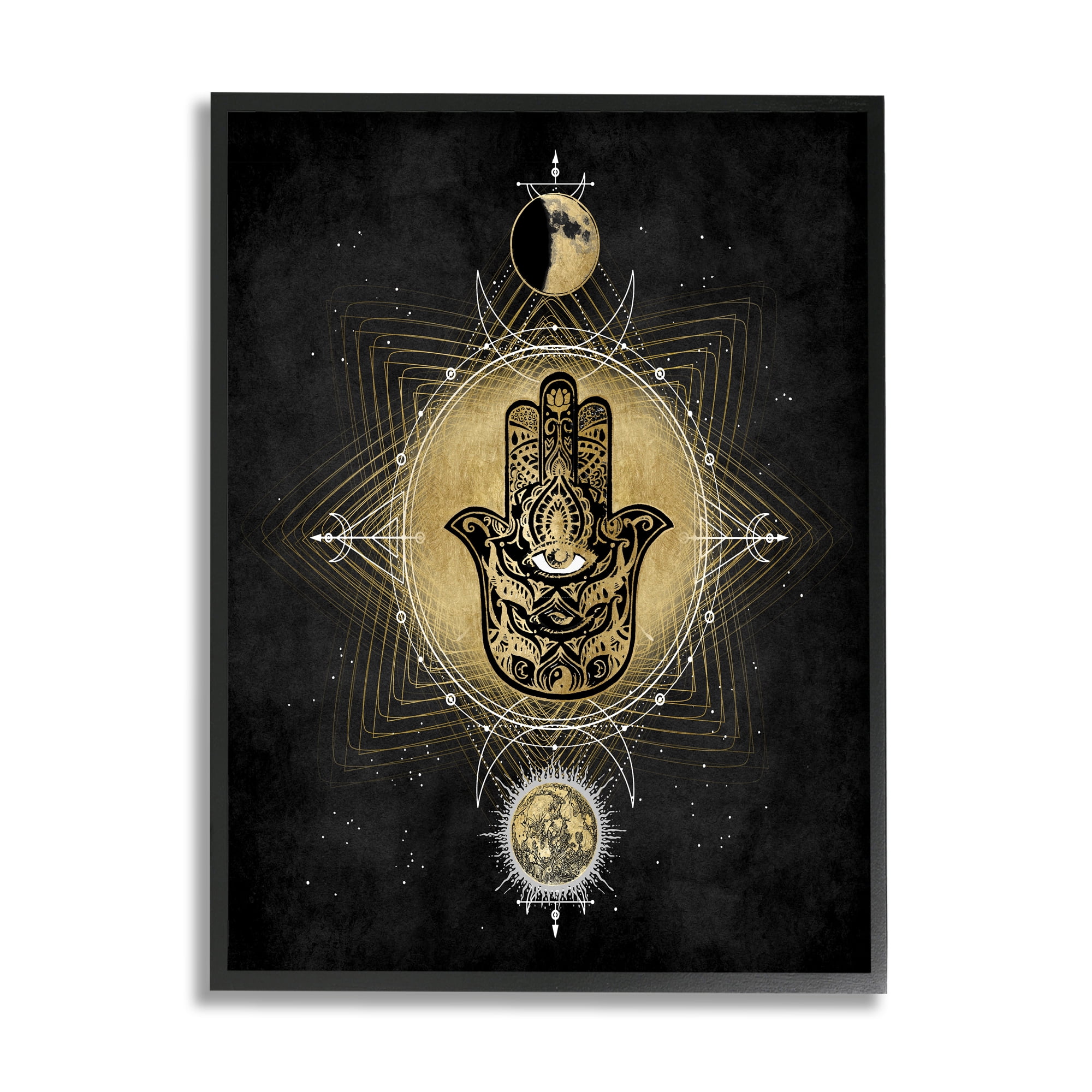 Stupell Industries Geometric Hamsa and Evil Eye Astrological Symbols, 16 x 20, Designed by Oliver Jeffries