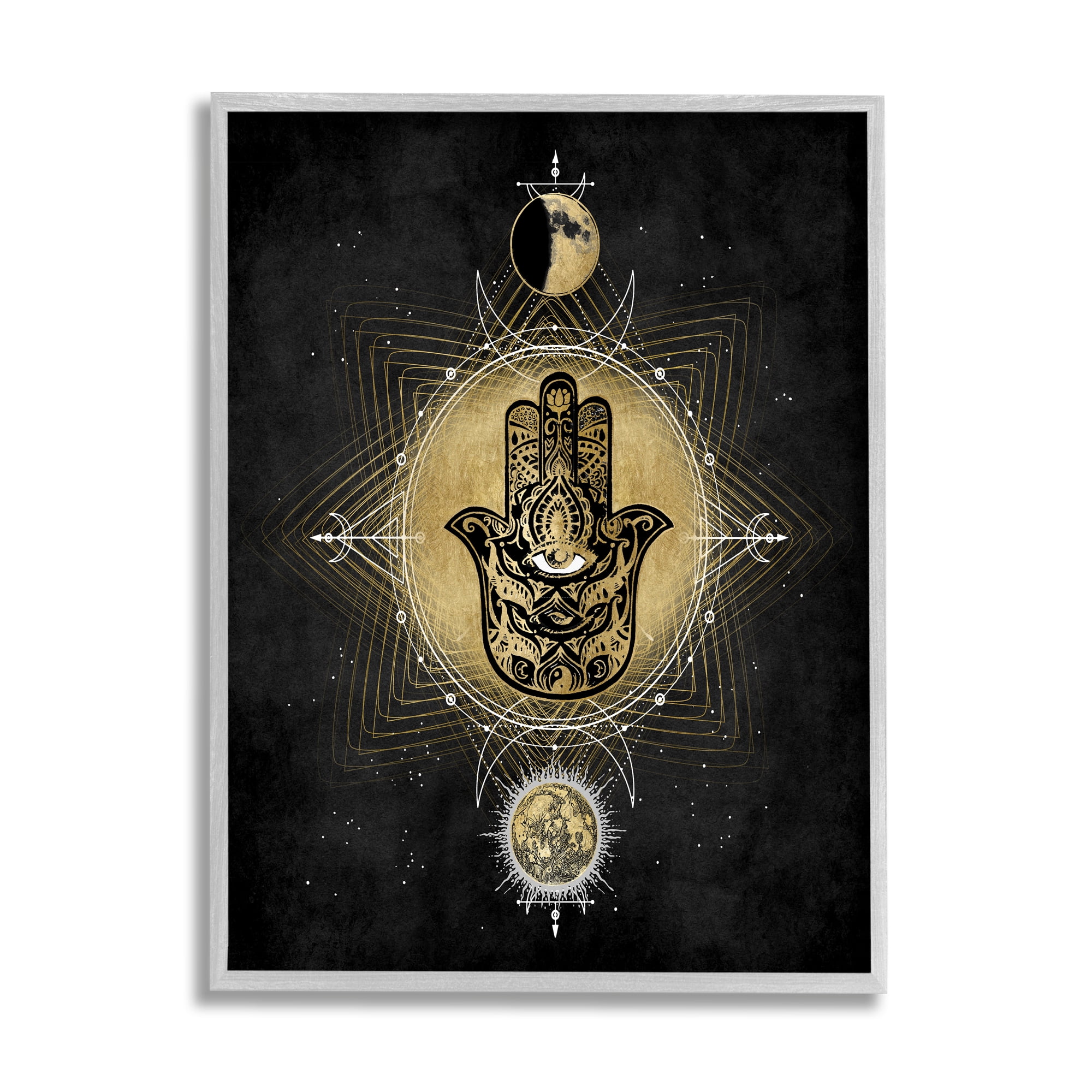 Stupell Industries Geometric Hamsa and Evil Eye Astrological Symbols, 24 x 30, Designed by Oliver Jeffries