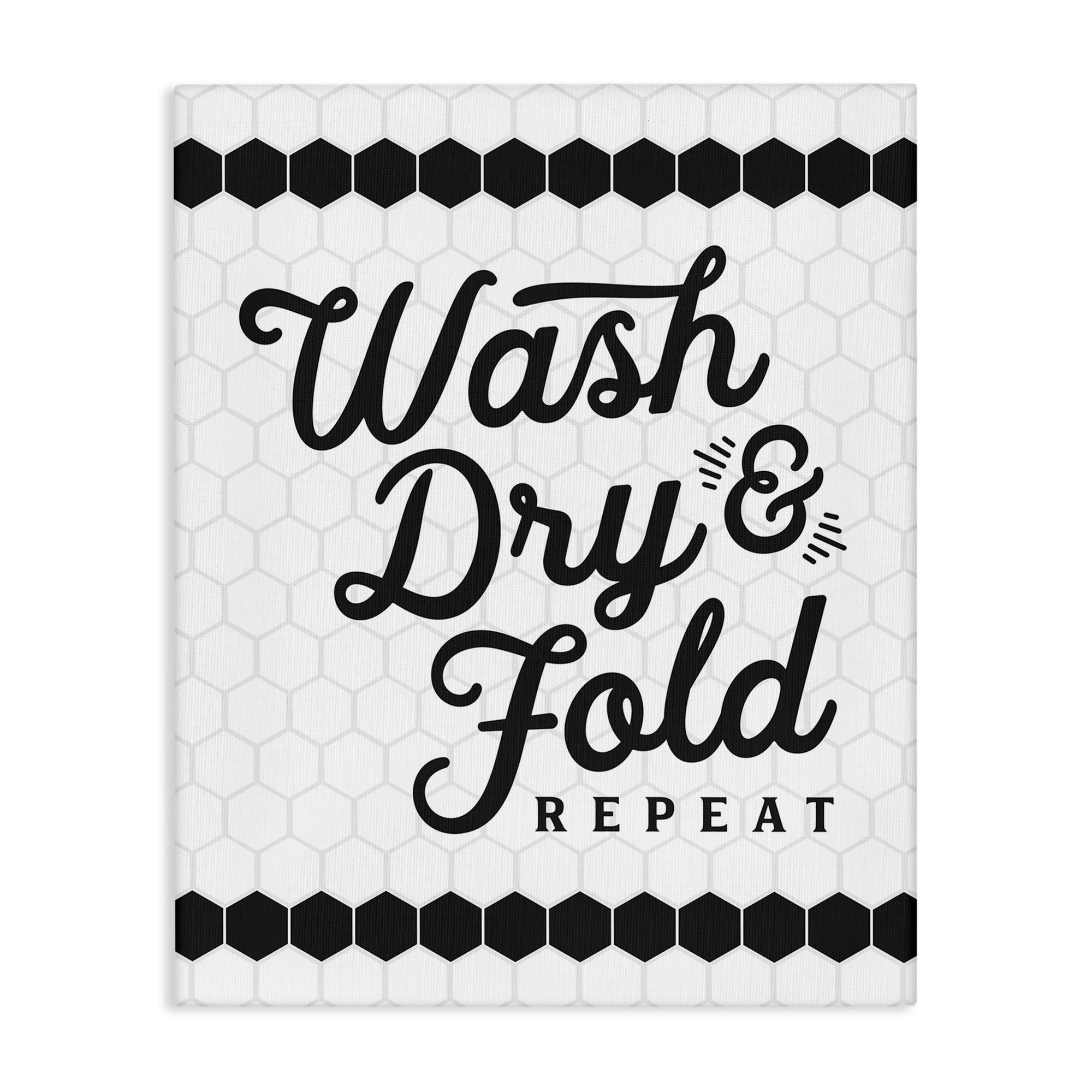 Stupell Industries Geometric Laundry Phrase Typography Painting Gallery Wrapped Canvas Art Print Wall Art, 16 x 20
