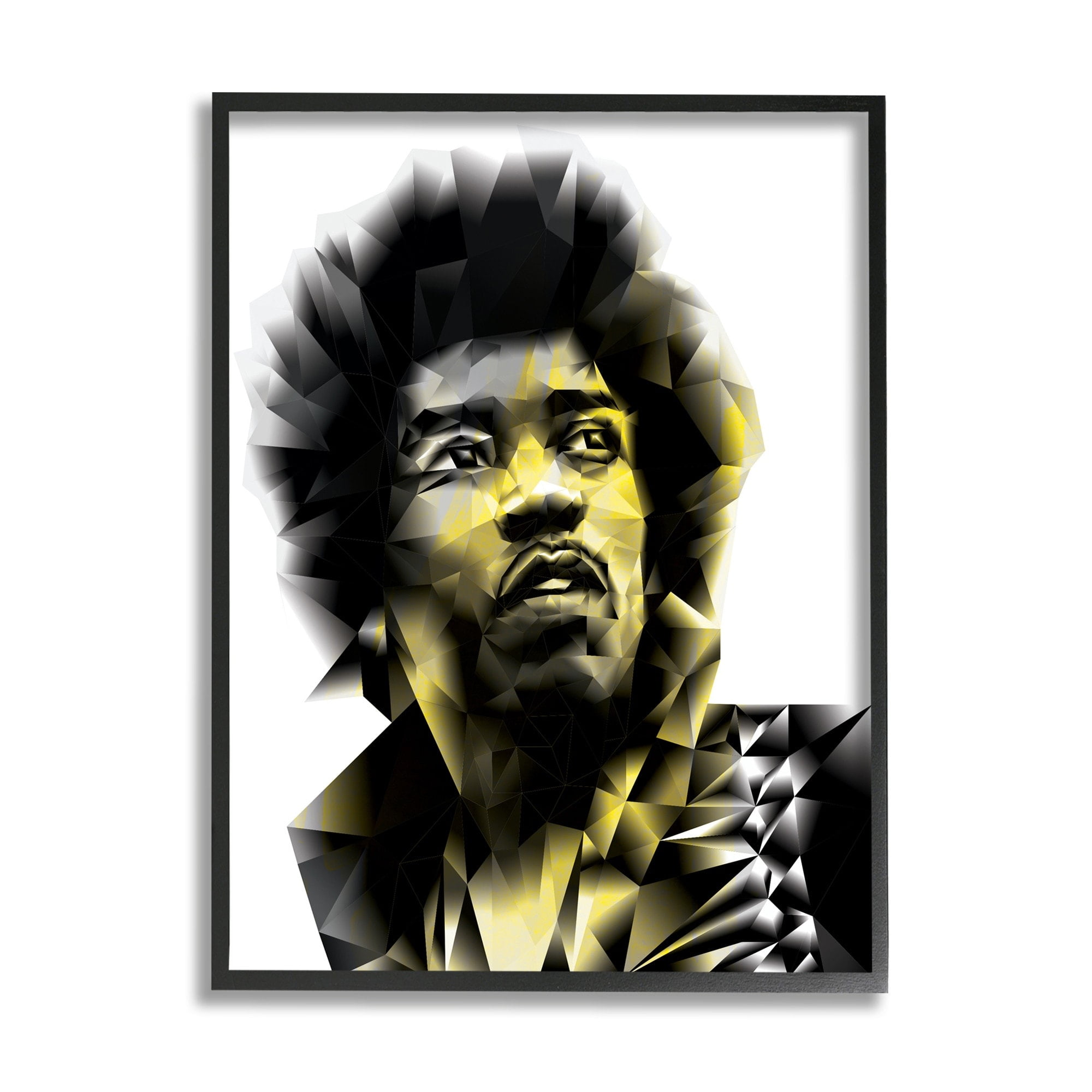 Stupell Industries Geometric Male Portrait Yellow Triangle Detail Design by Elisaveta Stoilova