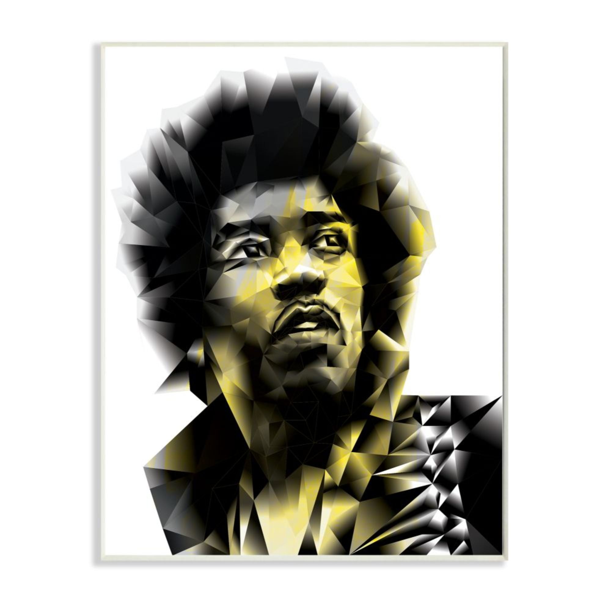 Stupell Industries Geometric Male Portrait Yellow Triangle Detail Design by Elisaveta Stoilova