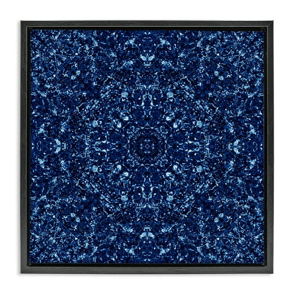 Stupell Industries Geometric Mosaic Pattern Abstract Painting Black Floater Framed Canvas Art Print Wall Art, 18 x 18