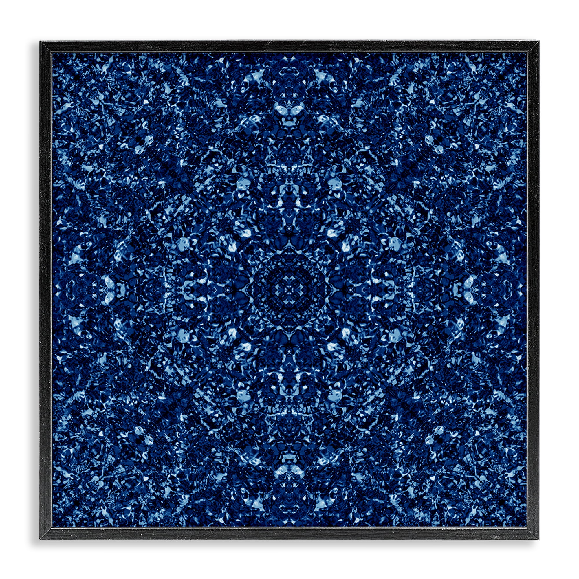 Stupell Industries Geometric Mosaic Pattern Abstract Painting Black Framed Art Print Wall Art, 24 x 24