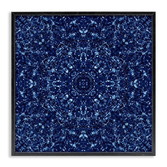 Stupell Industries Geometric Mosaic Pattern Abstract Painting Black Framed Art Print Wall Art, 24 x 24