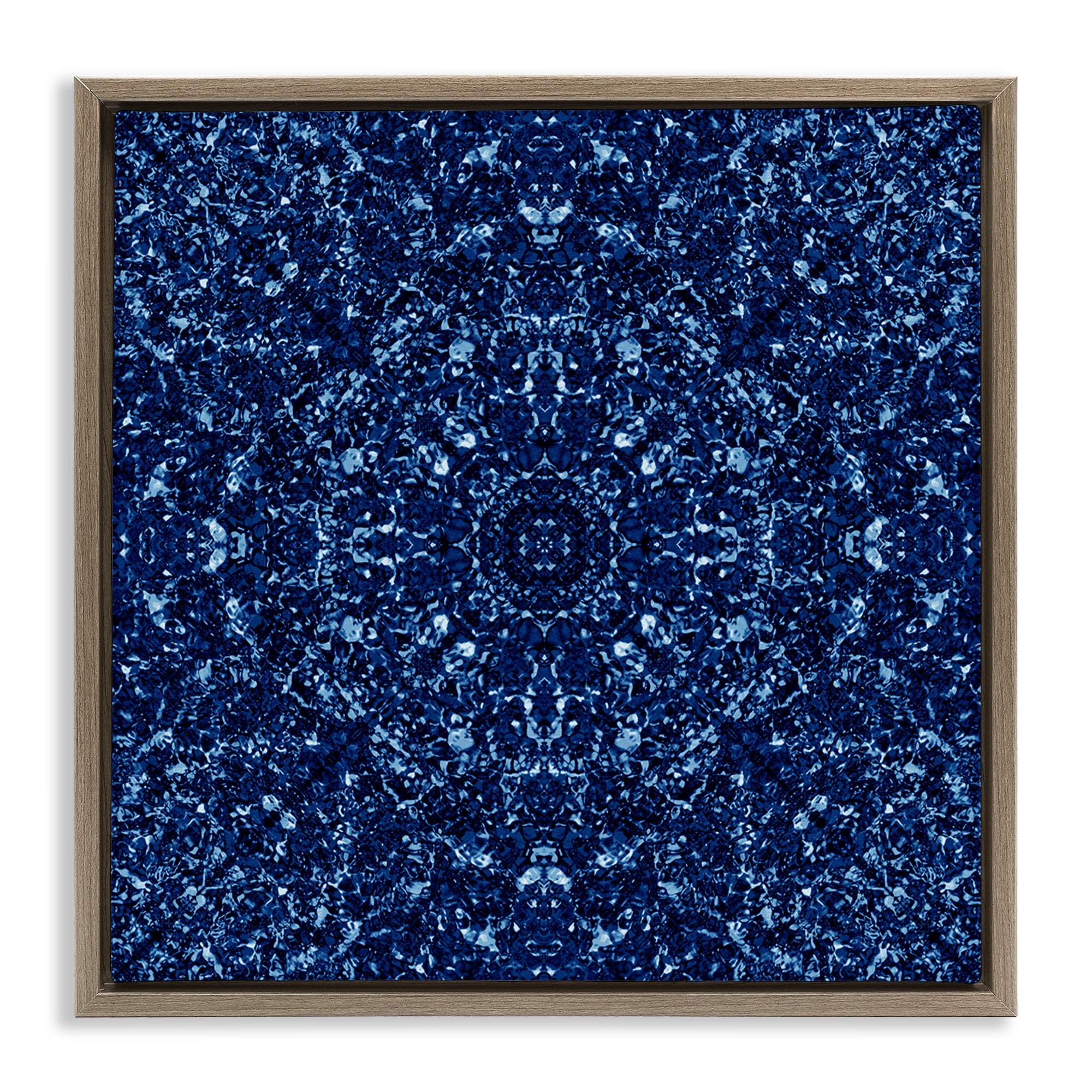 Stupell Industries Geometric Mosaic Pattern Abstract Painting Brown Floater Framed Canvas Art Print Wall Art, 18 x 18