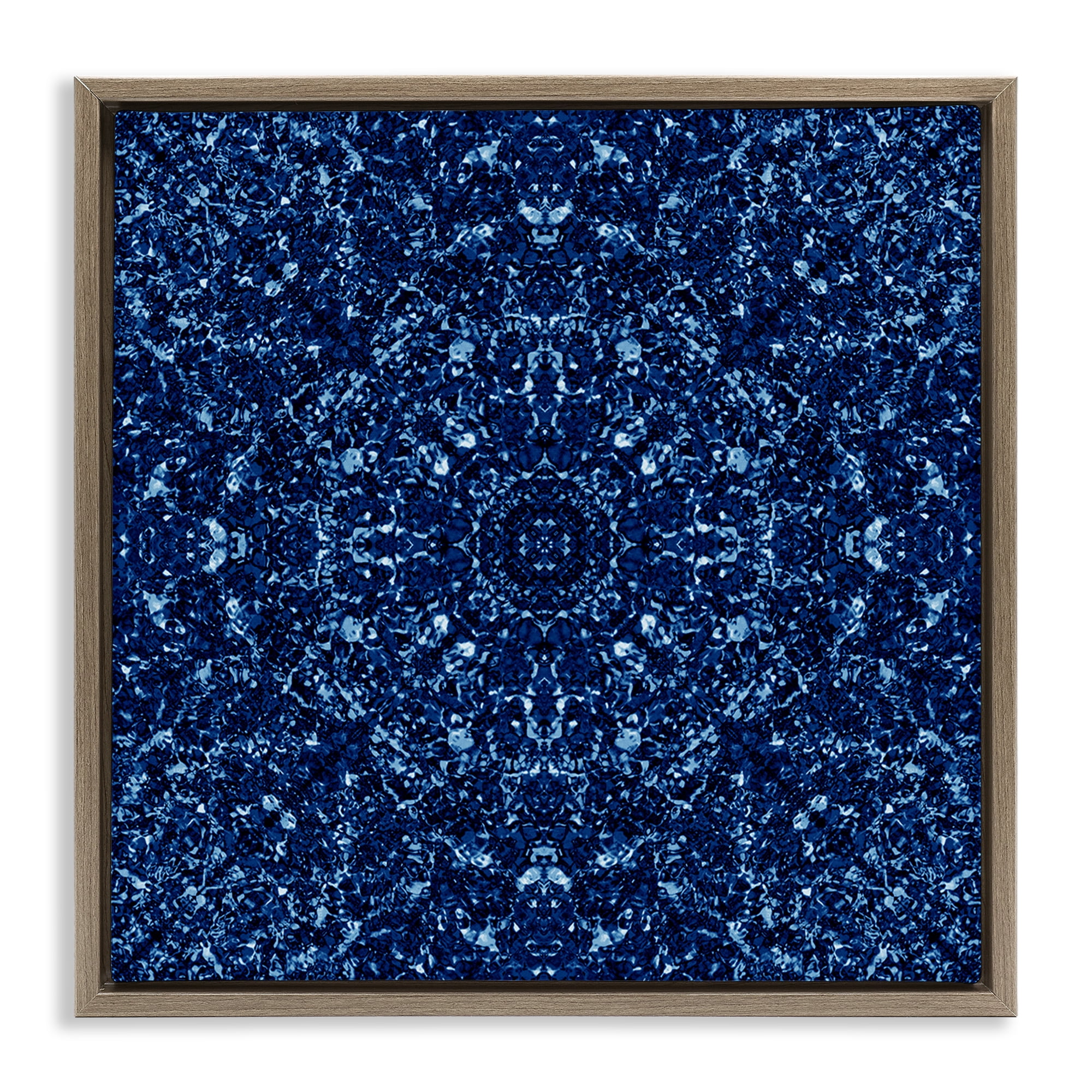 Stupell Industries Geometric Mosaic Pattern Abstract Painting Brown Floater Framed Canvas Art Print Wall Art, 25 x 25