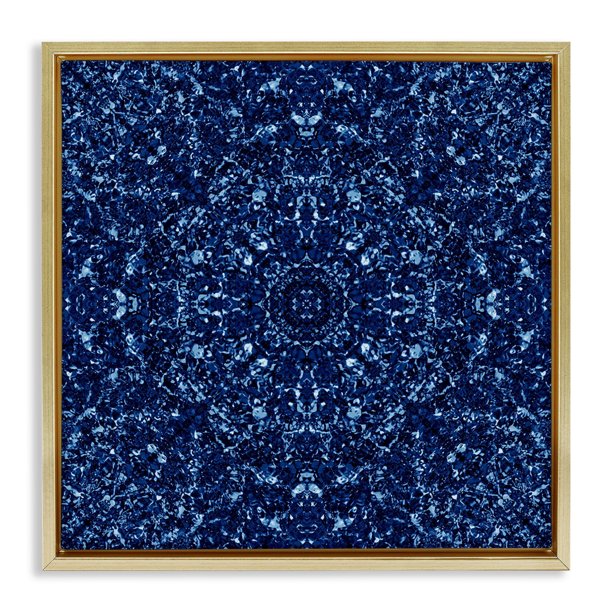 Stupell Industries Geometric Mosaic Pattern Abstract Painting Gold Floater Framed Canvas Art Print Wall Art, 25 x 25