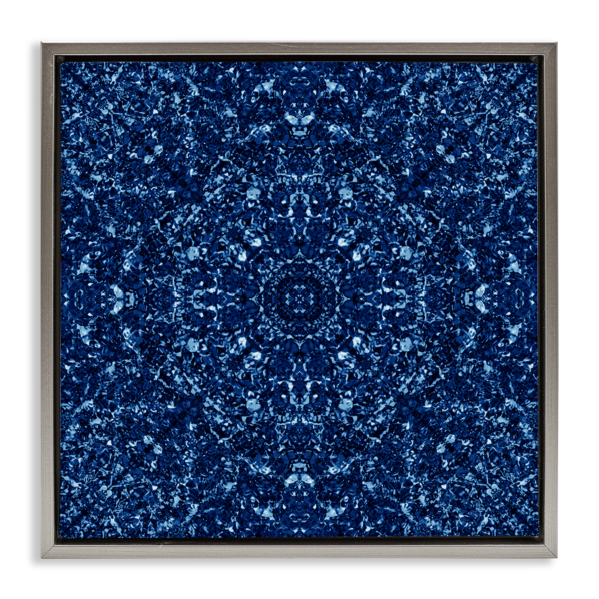 Stupell Industries Geometric Mosaic Pattern Abstract Painting Gray Floater Framed Canvas Art Print Wall Art, 25 x 25