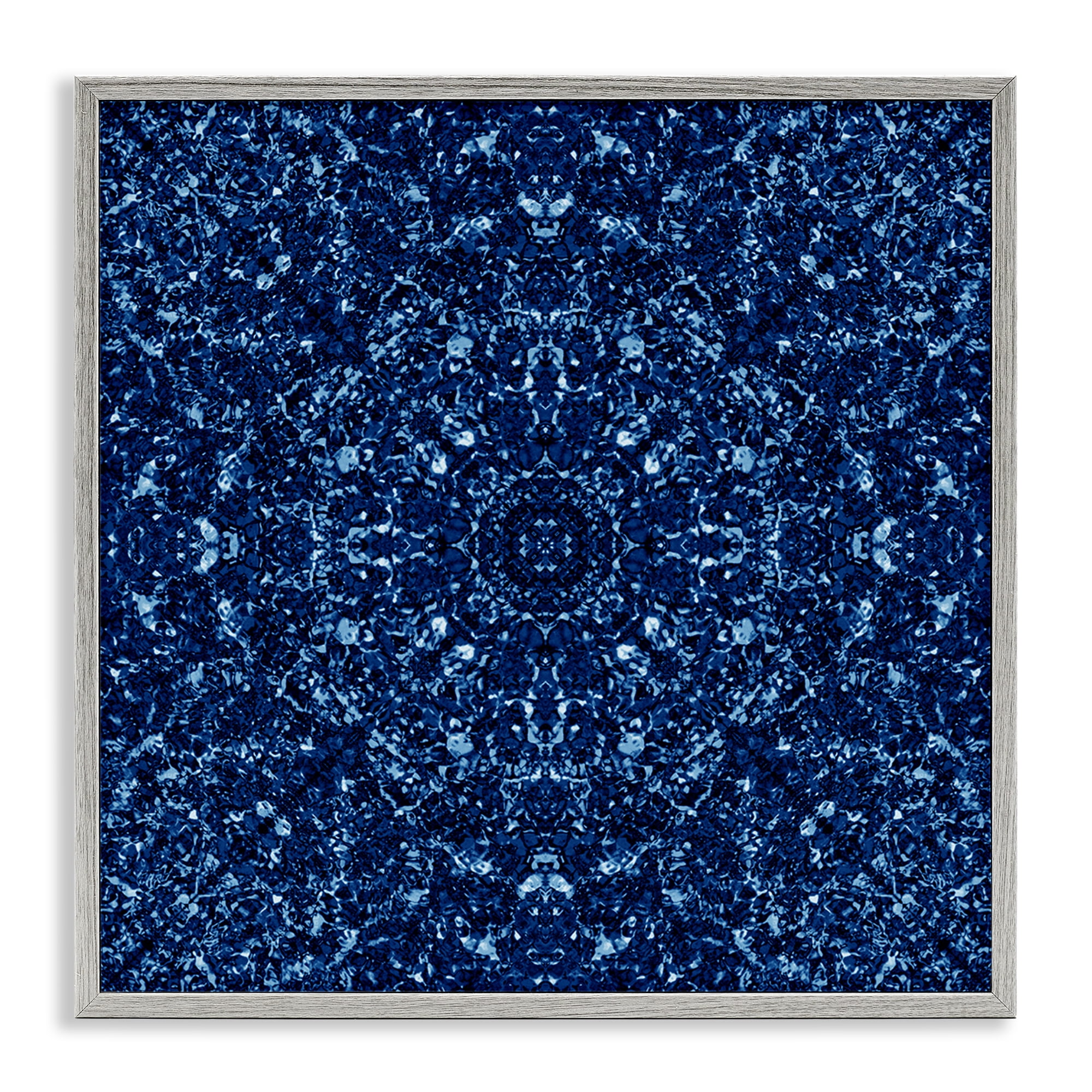 Stupell Industries Geometric Mosaic Pattern Abstract Painting Gray Framed Art Print Wall Art, 24 x 24