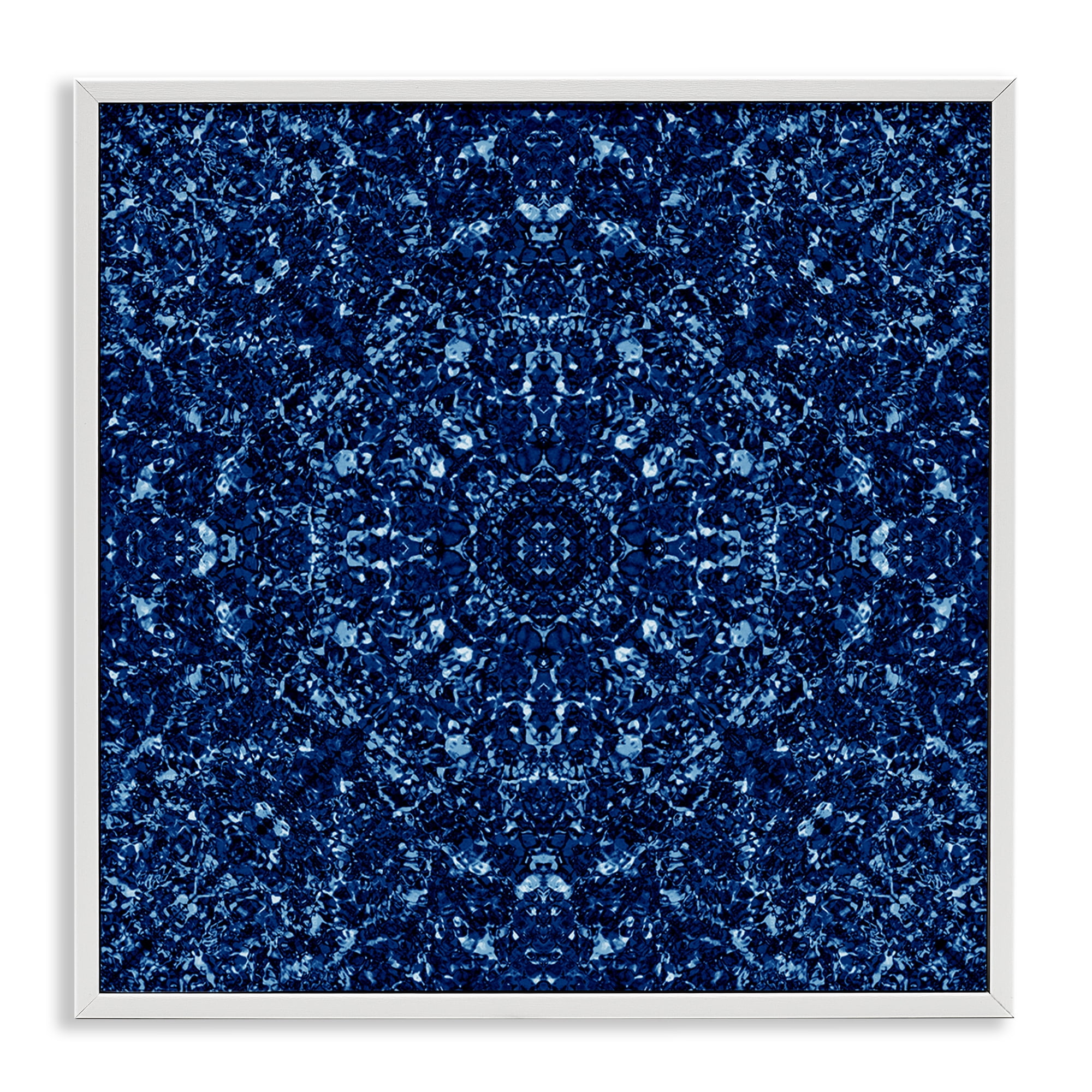 Stupell Industries Geometric Mosaic Pattern Abstract Painting White Framed Art Print Wall Art, 12 x 12