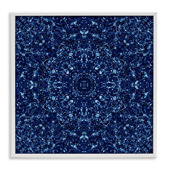 Stupell Industries Geometric Mosaic Pattern Abstract Painting White Framed Art Print Wall Art, 17 x 17