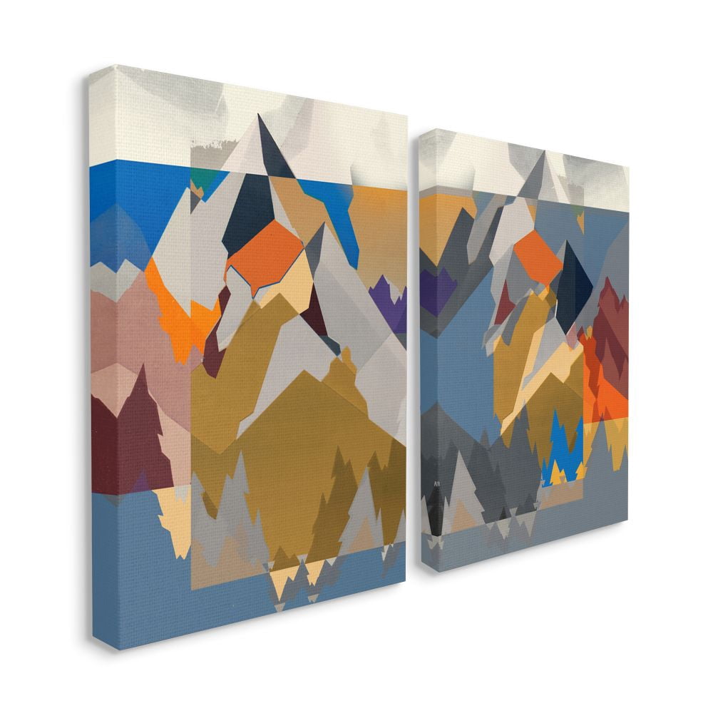 Stupell Industries Geometric Mountain Shape Abstract Designs Canvas Wall Art by Jennifer Goldberger