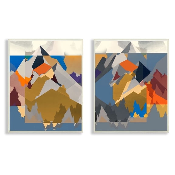 Stupell Industries Geometric Mountain Shape Abstract Designs Wall Plaque by Jennifer Goldberger