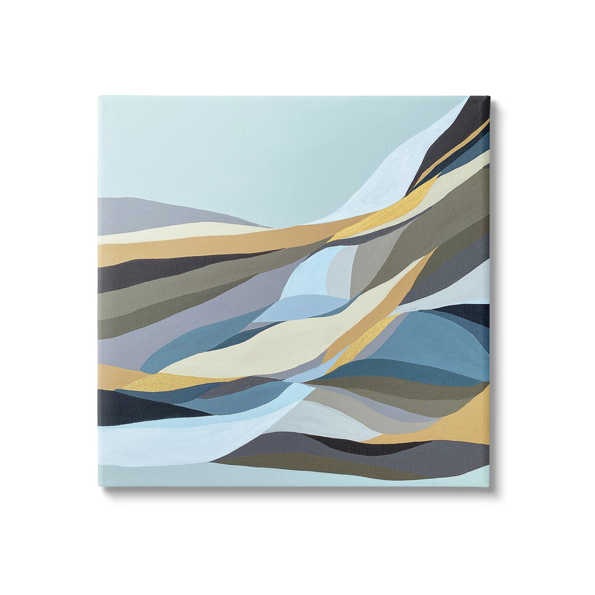 Stupell Industries Geometric Mountains Landscape Abstract Painting Gallery Wrapped Canvas Art Print Wall Art, 17 x 17