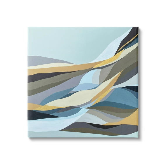 Stupell Industries Geometric Mountains Landscape Abstract Painting Gallery Wrapped Canvas Art Print Wall Art, 36 x 36