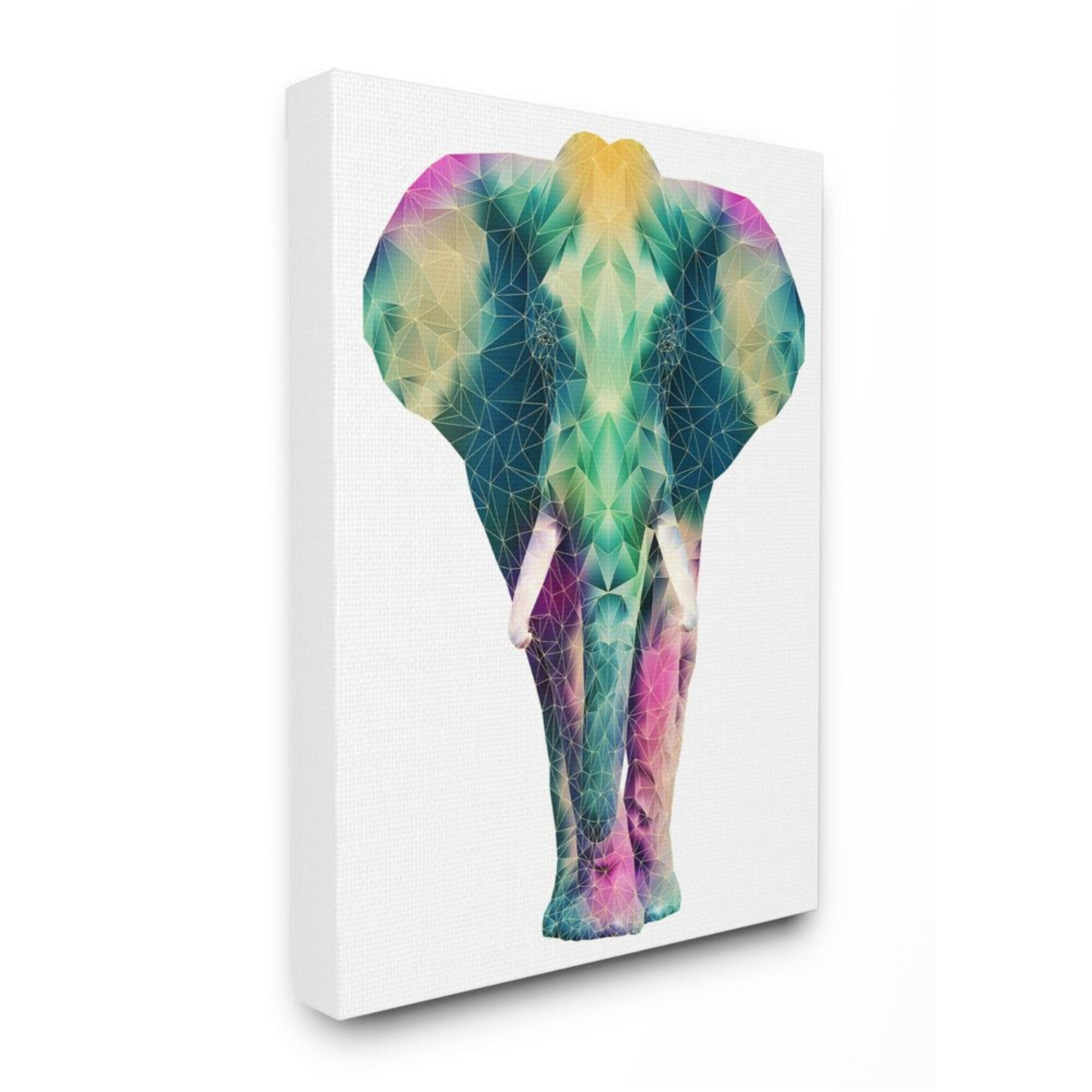 Stupell Industries Geometric Multi-Color Elephant Triangular Linework Design by Elisaveta Stoilova, 24" x 30"